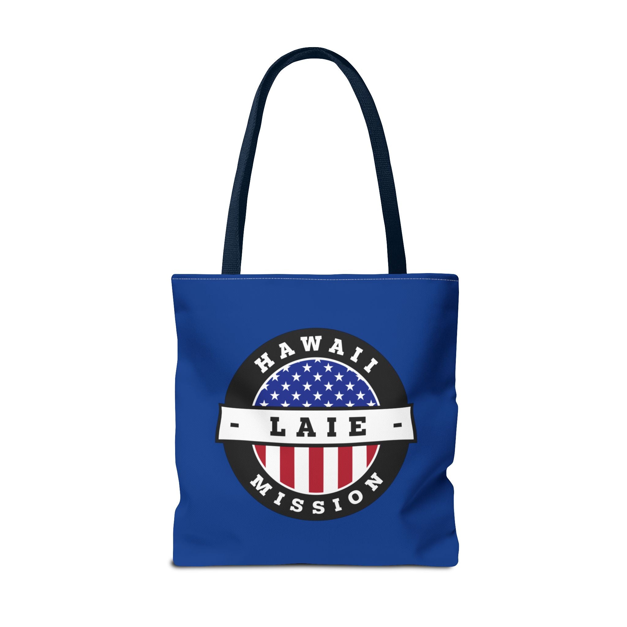 Hawaii Laie Mission USA Flag Logo Tote Bag Blue - Latter-Day Saint LDS Missionary Gift - Book of Mormon