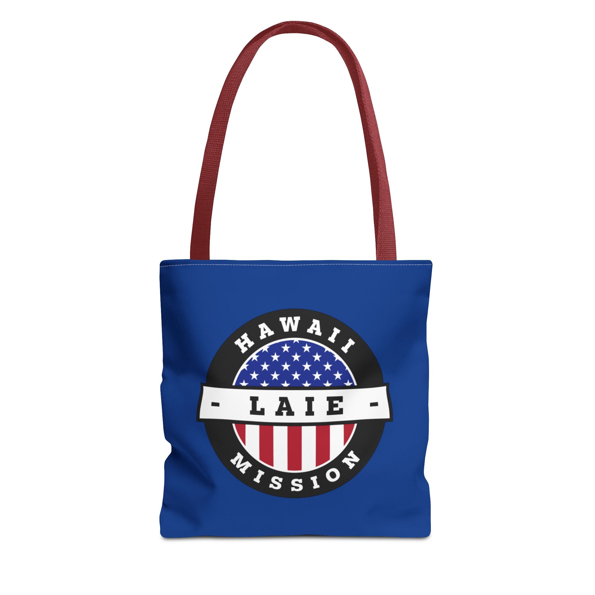 Hawaii Laie Mission USA Flag Logo Tote Bag Blue - Latter-Day Saint LDS Missionary Gift - Book of Mormon