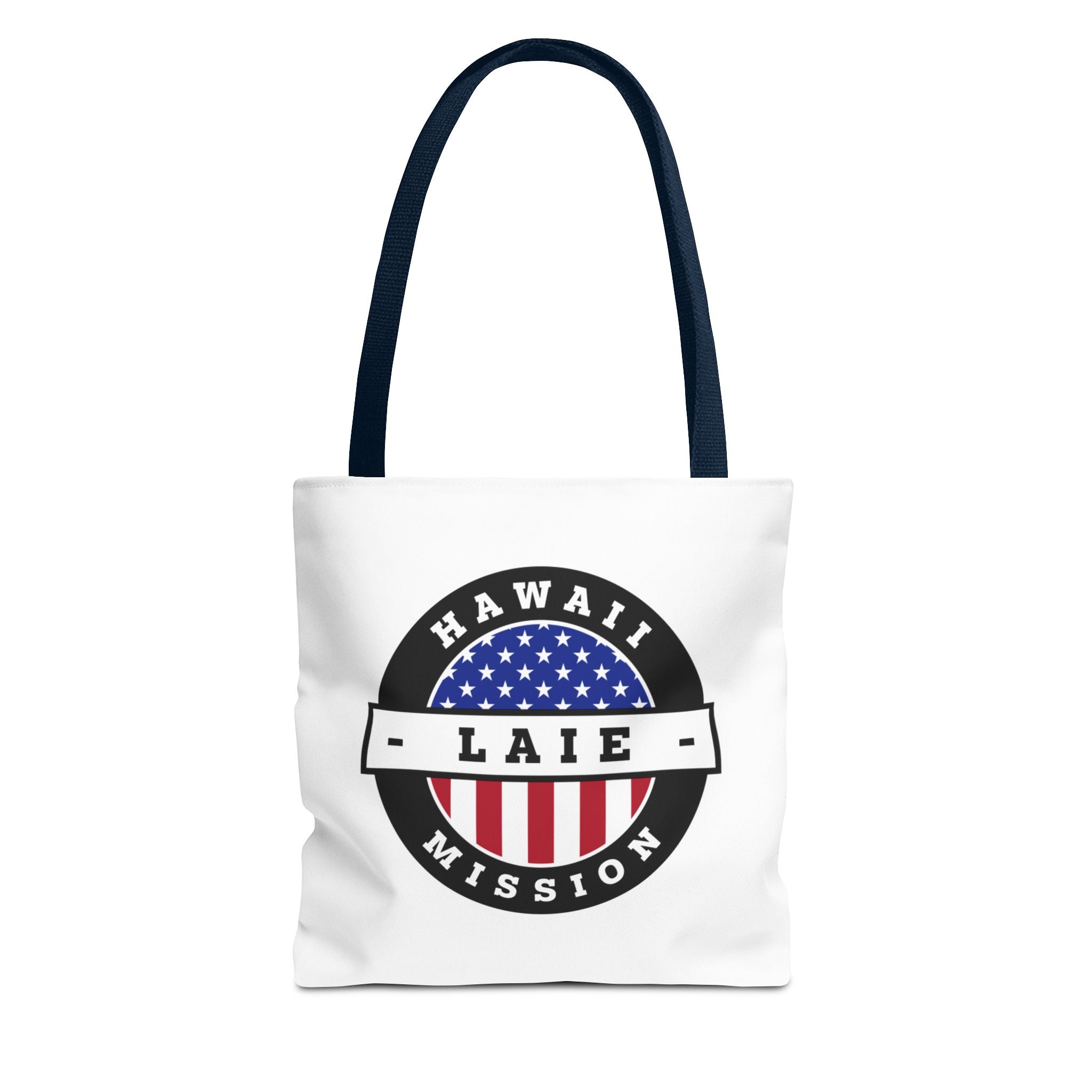 Hawaii Laie Mission USA Flag Logo Tote Bag White - Latter-Day Saint LDS Missionary Gift - Book of Mormon