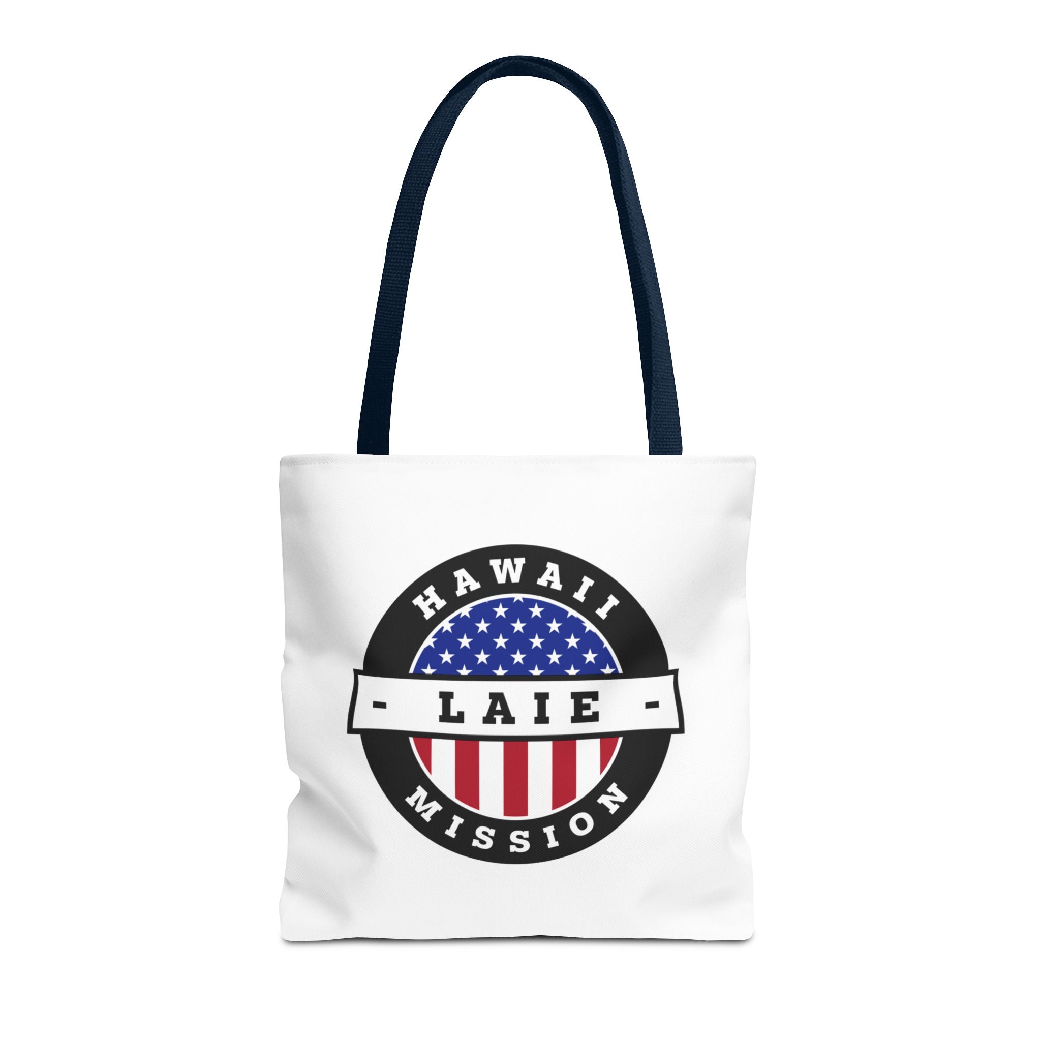 Hawaii Laie Mission USA Flag Logo Tote Bag White - Latter-Day Saint LDS Missionary Gift - Book of Mormon