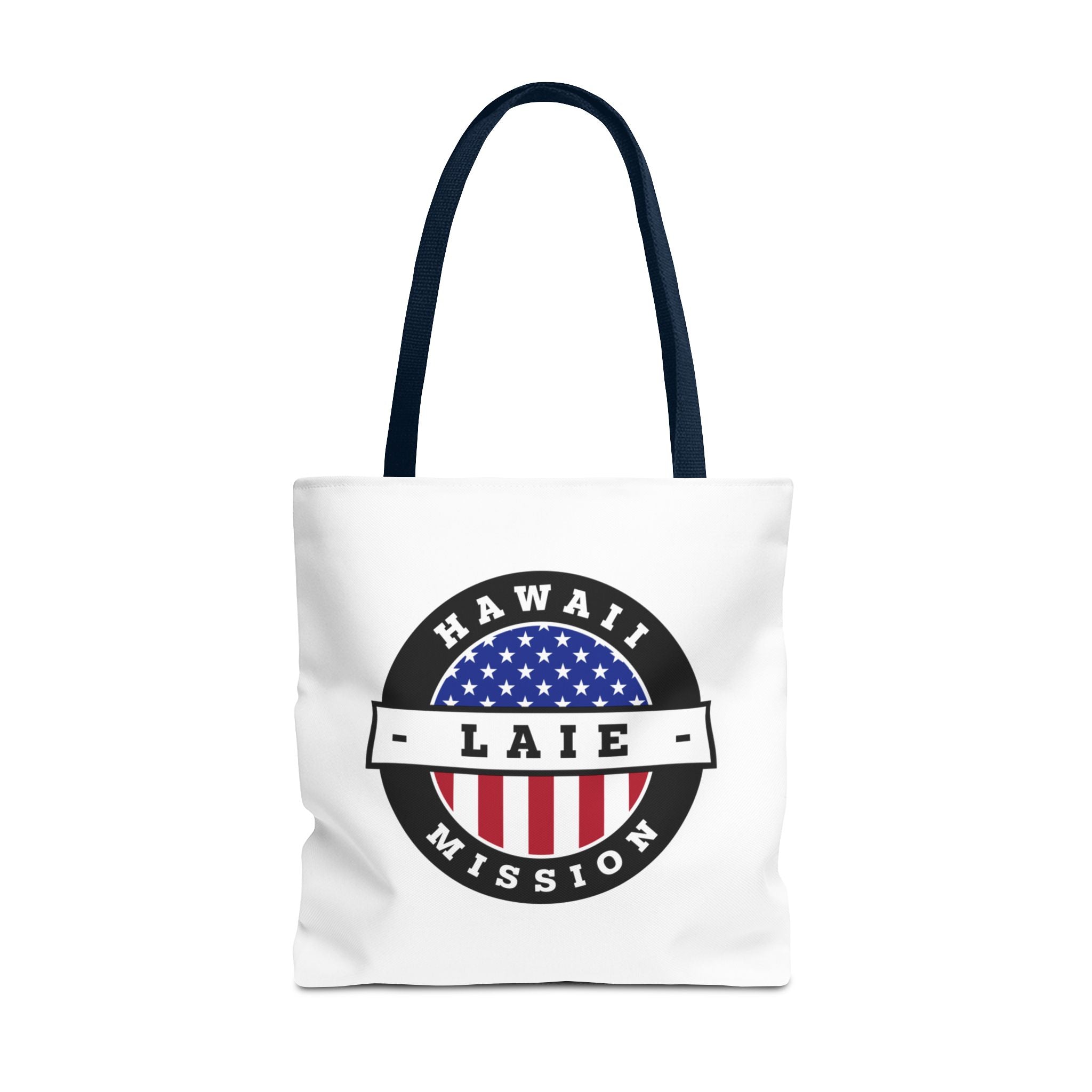 Hawaii Laie Mission USA Flag Logo Tote Bag White - Latter-Day Saint LDS Missionary Gift - Book of Mormon