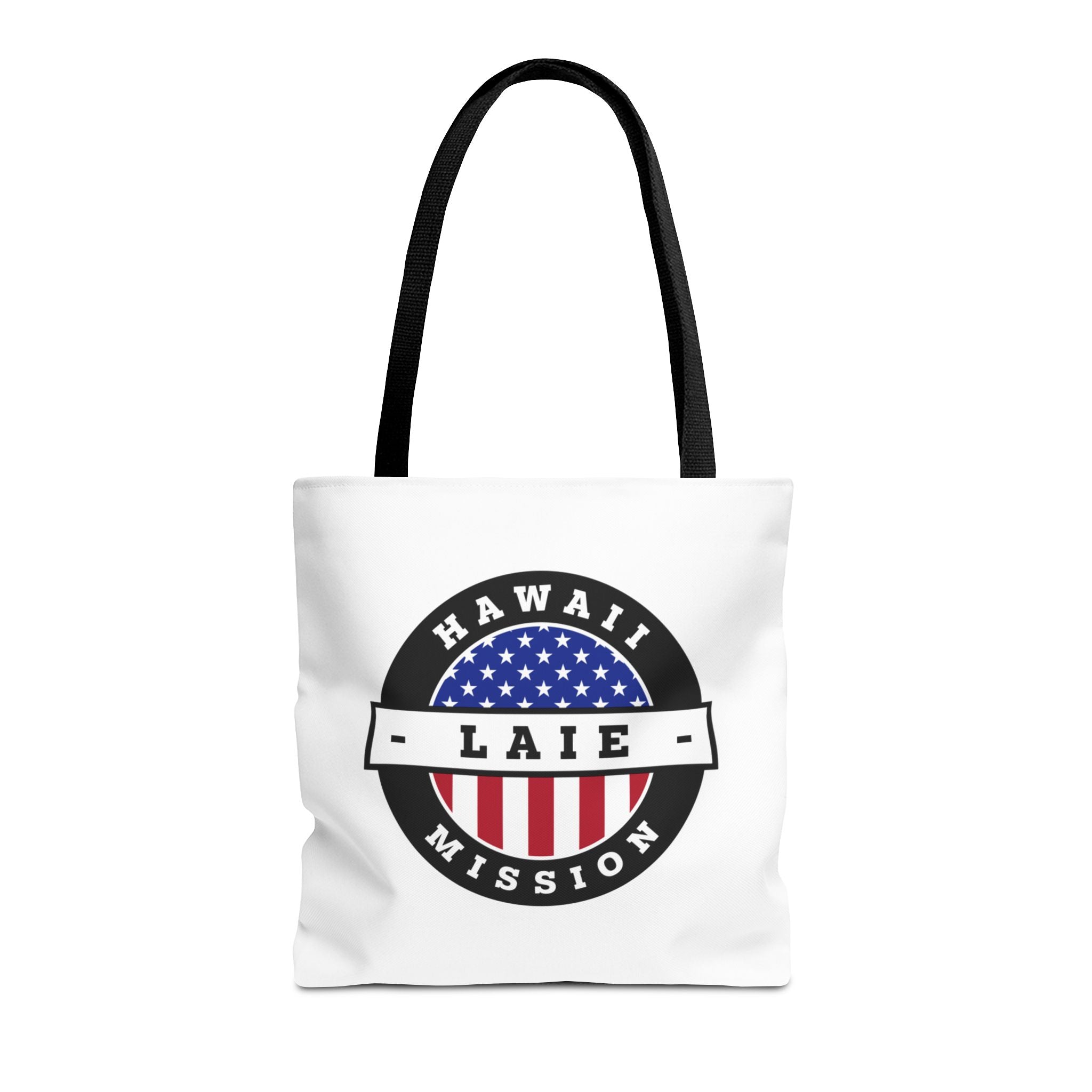 Hawaii Laie Mission USA Flag Logo Tote Bag White - Latter-Day Saint LDS Missionary Gift - Book of Mormon