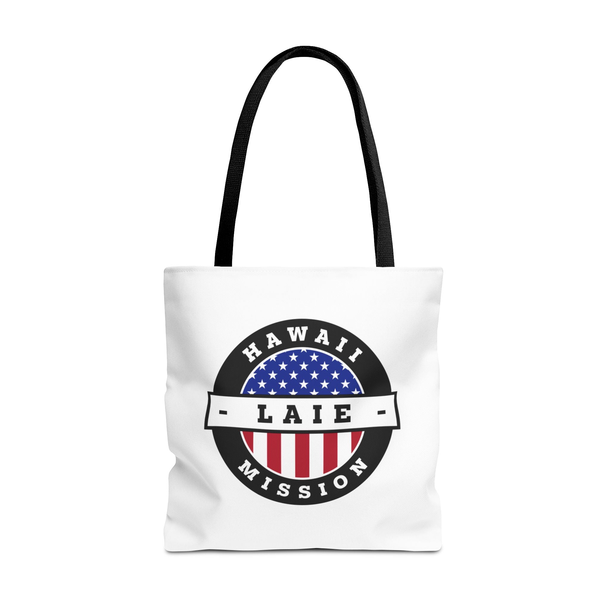 Hawaii Laie Mission USA Flag Logo Tote Bag White - Latter-Day Saint LDS Missionary Gift - Book of Mormon