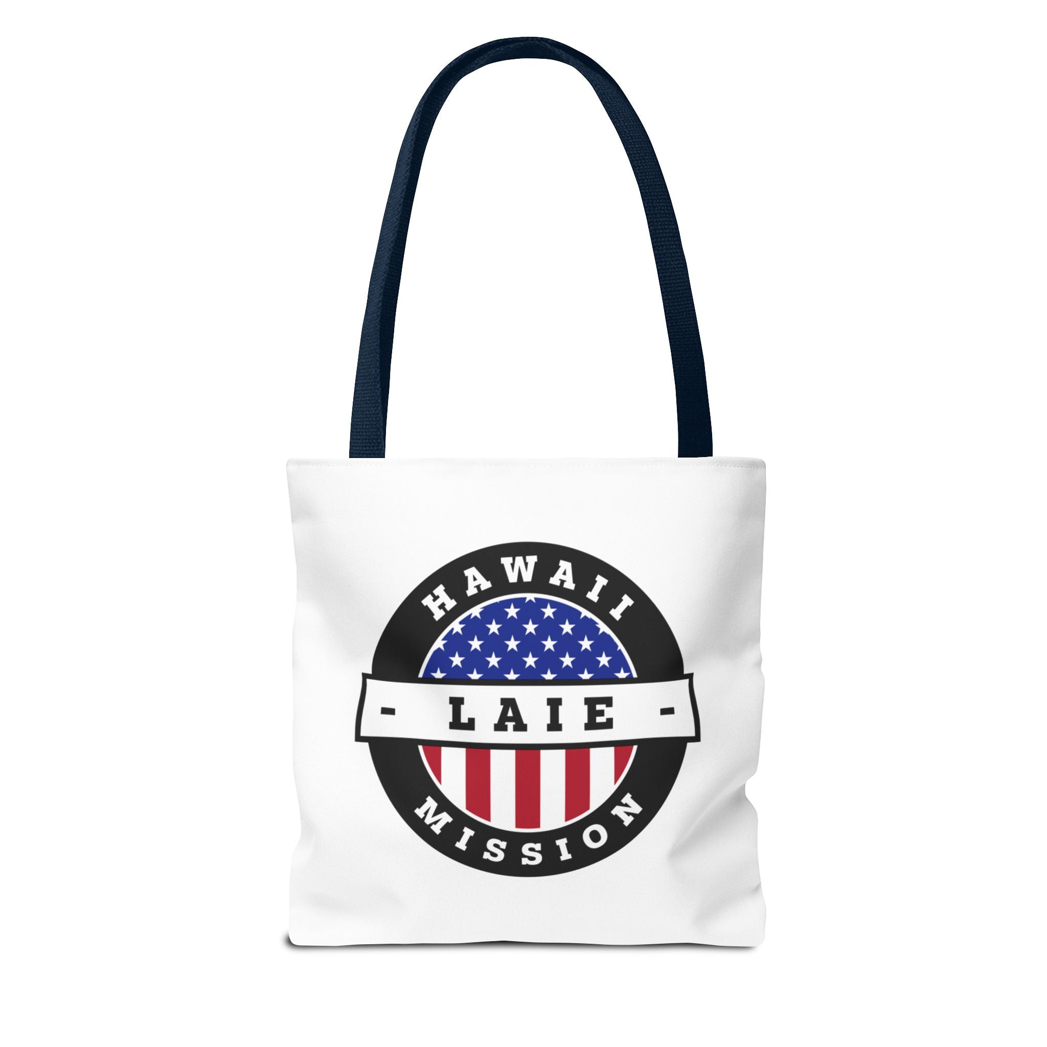 Hawaii Laie Mission USA Flag Logo Tote Bag White - Latter-Day Saint LDS Missionary Gift - Book of Mormon