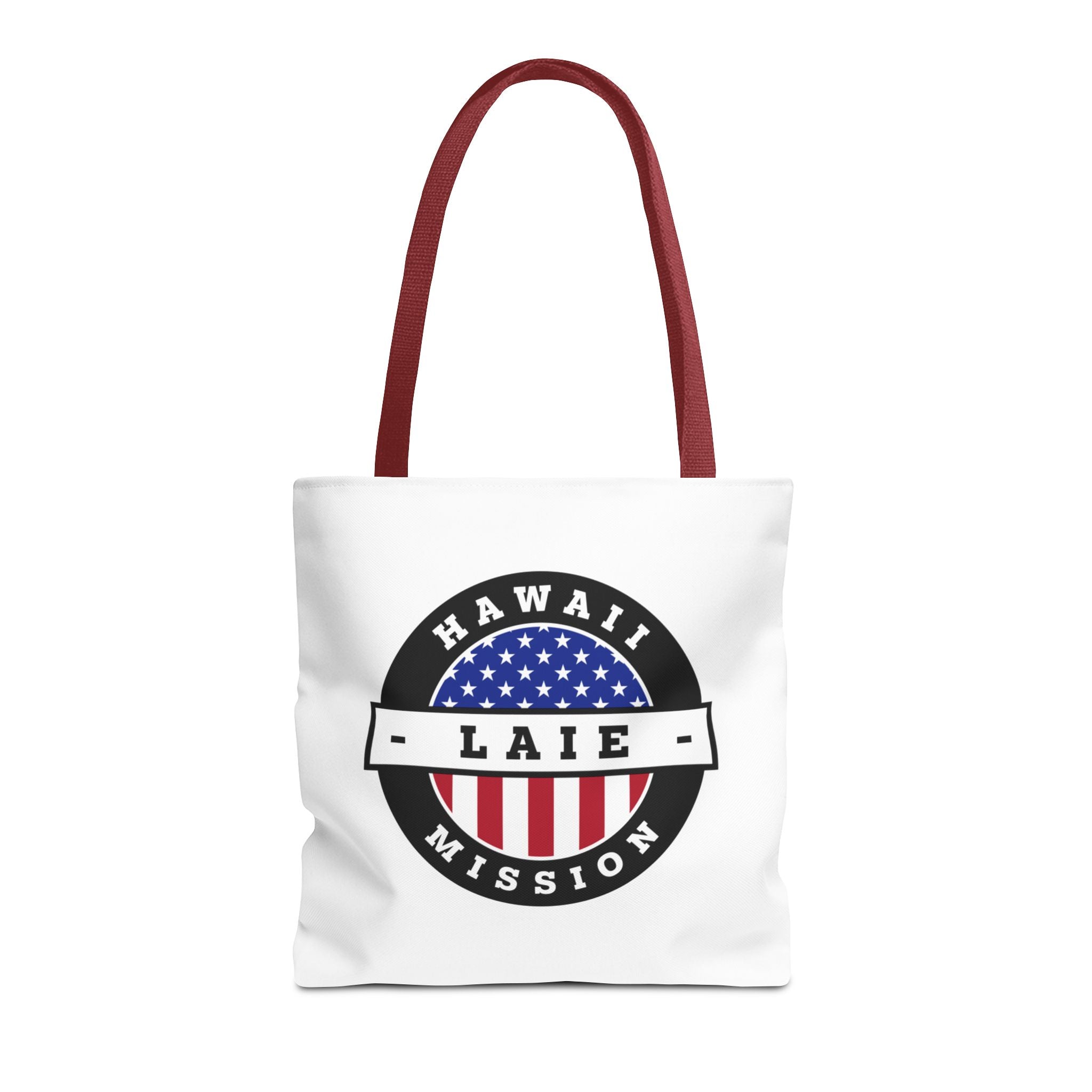 Hawaii Laie Mission USA Flag Logo Tote Bag White - Latter-Day Saint LDS Missionary Gift - Book of Mormon