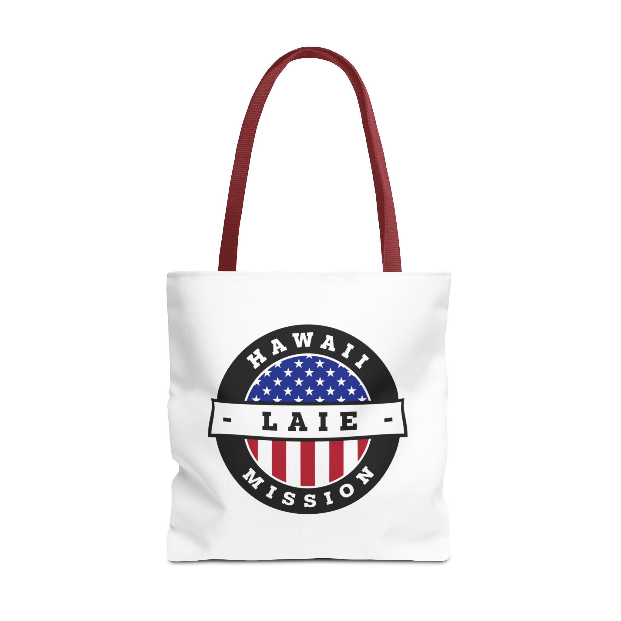 Hawaii Laie Mission USA Flag Logo Tote Bag White - Latter-Day Saint LDS Missionary Gift - Book of Mormon