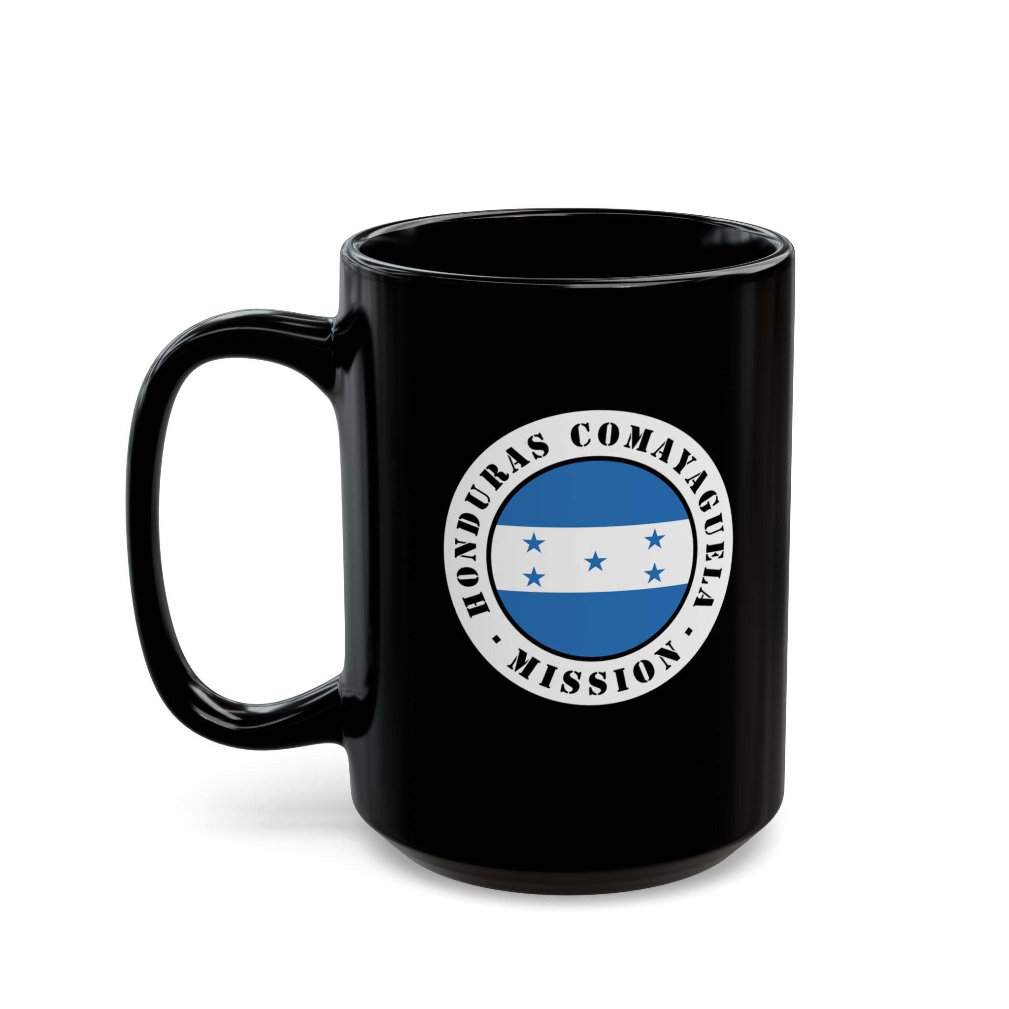 Honduras Comayaguela Mission Circular Flag Black Ceramic Mug - Mission Wishlist - LDS Missionary Gift Store