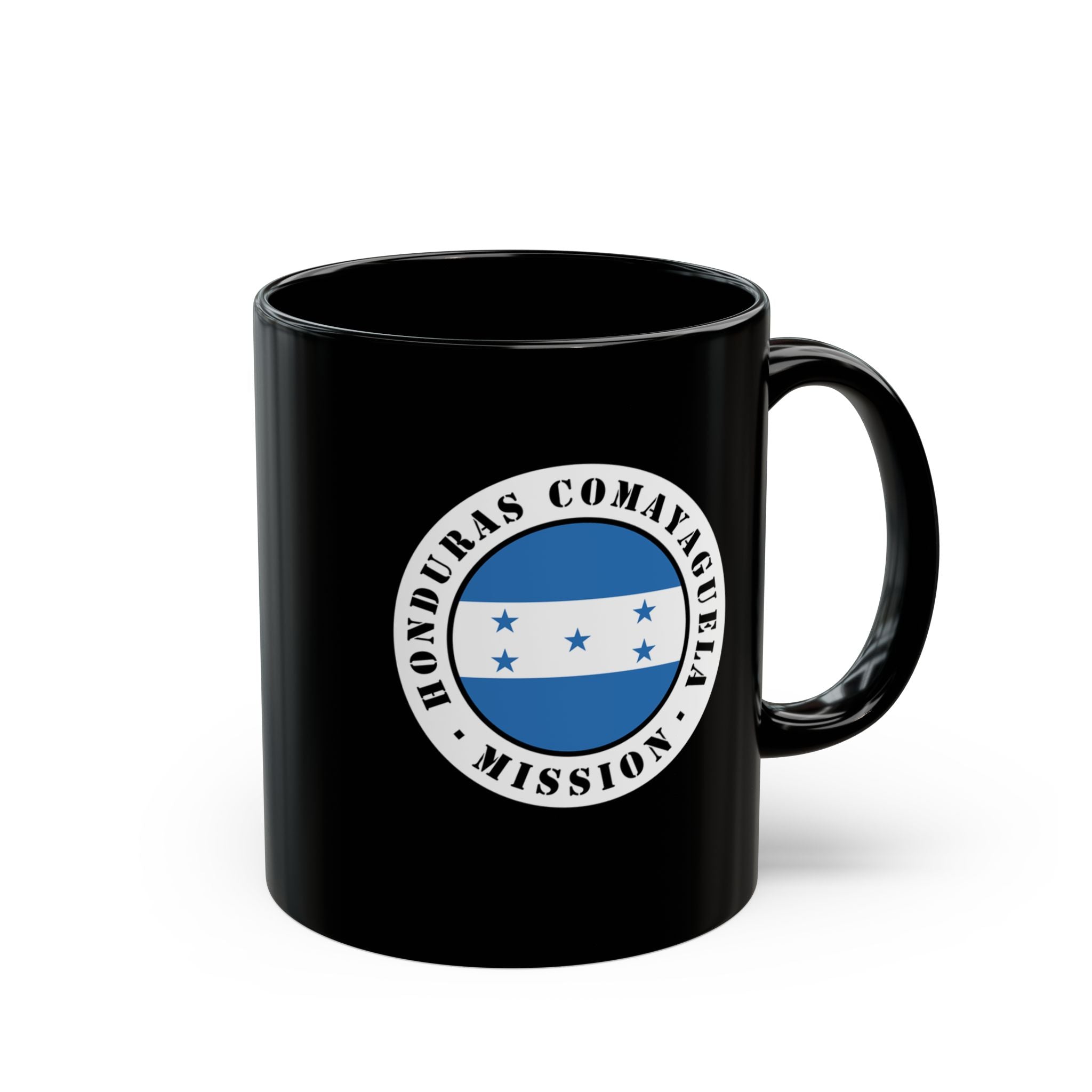 Honduras Comayaguela Mission Circular Flag Black Ceramic Mug - Mission Wishlist - LDS Missionary Gift Store