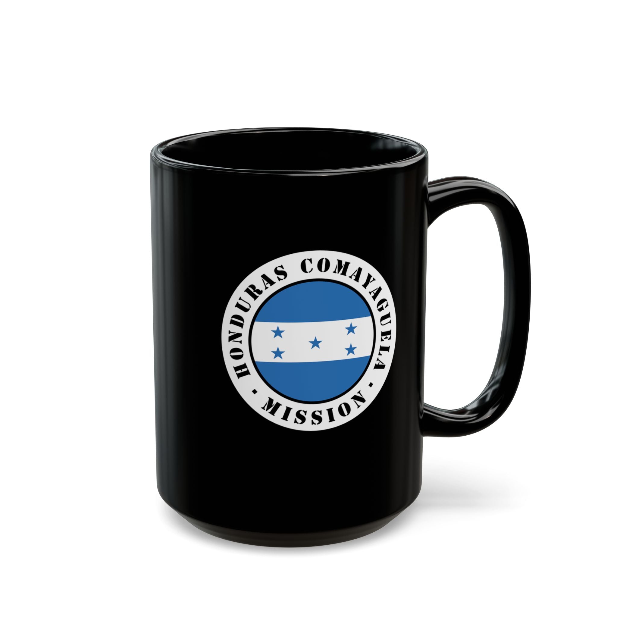 Honduras Comayaguela Mission Circular Flag Black Ceramic Mug - Mission Wishlist - LDS Missionary Gift Store