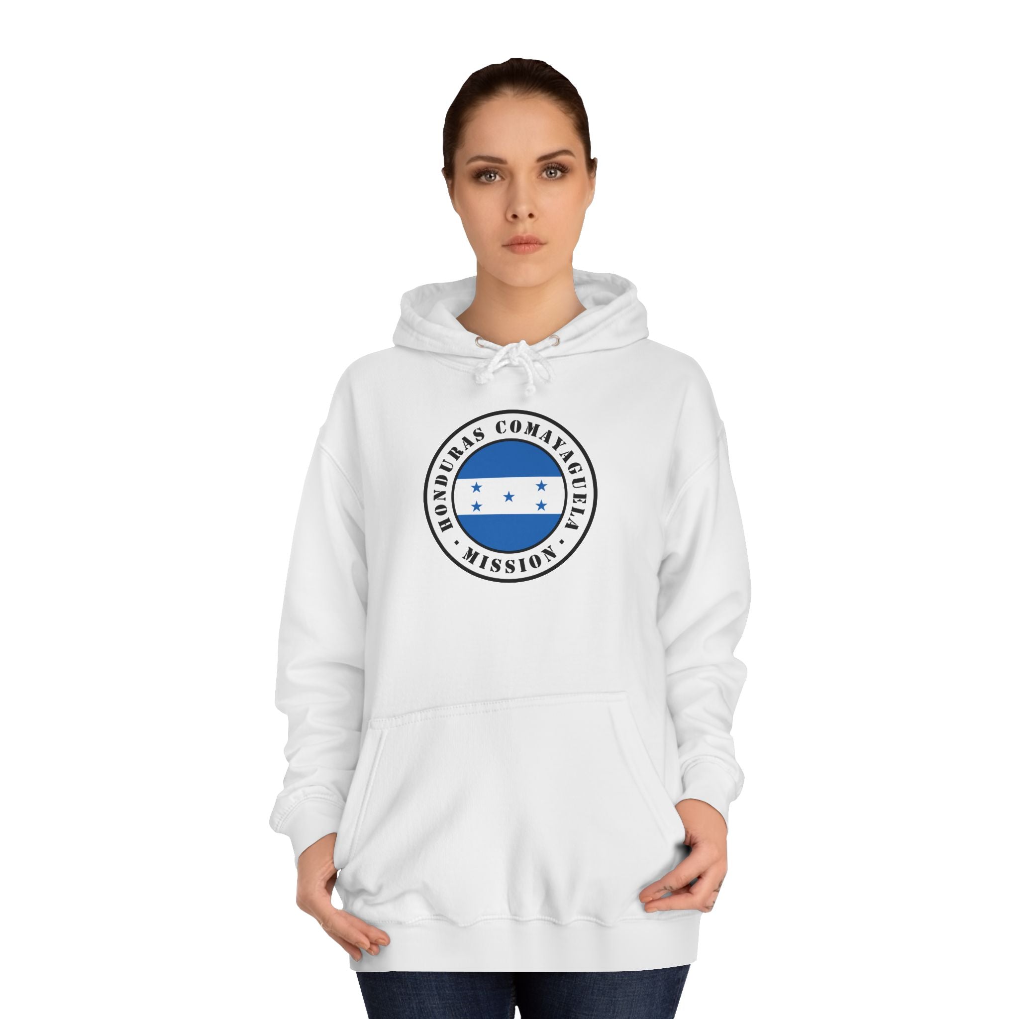 Honduras Comayaguela Mission Flag Logo (White Border) College Hoodie - Mission Wishlist - LDS Missionary Gift Store