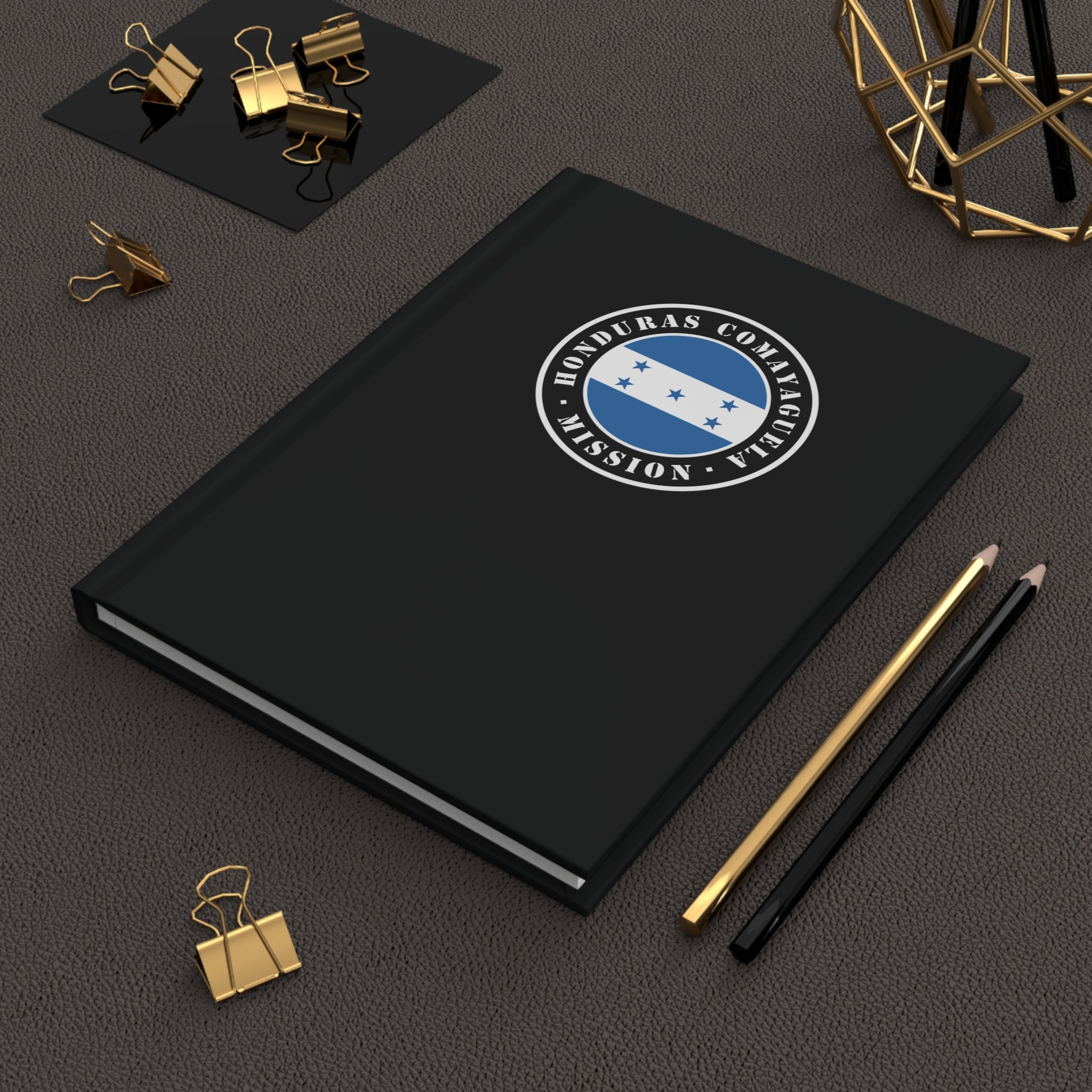 Honduras Comayaguela Mission Logo Design Black Hardcover Journal Matte - Mission Wishlist - LDS Missionary Gift Store