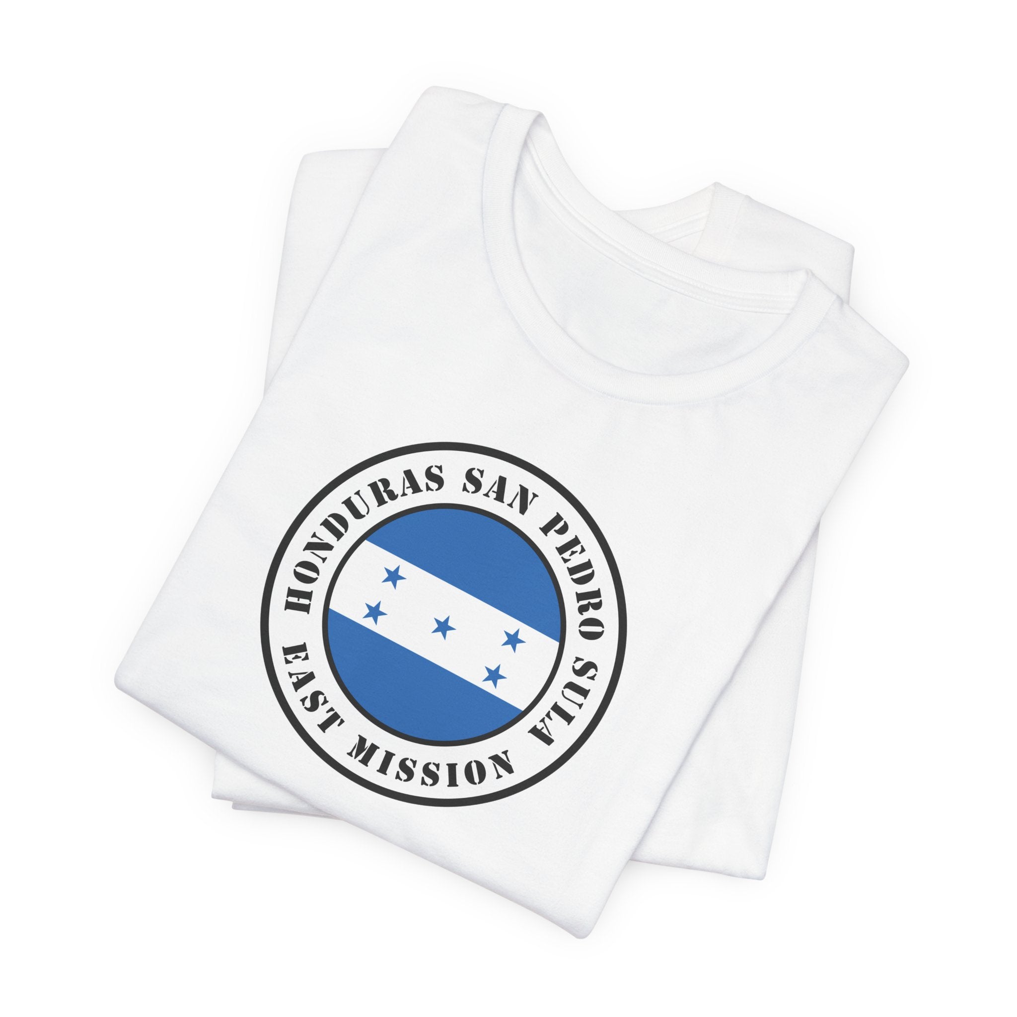 Honduras San Pedro Sula East Mission Flag Logo (White Border) T-shirt - Mission Wishlist - LDS Missionary Gift Store