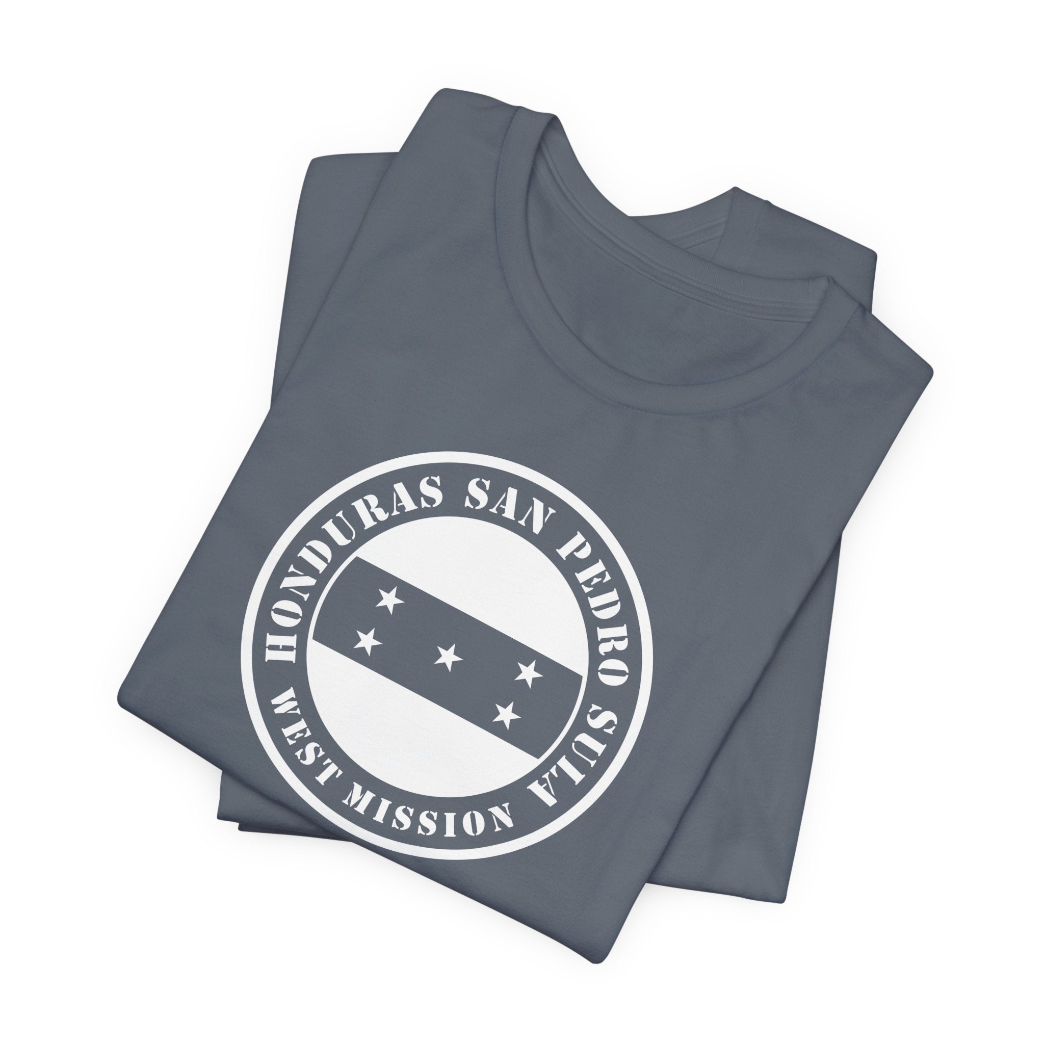 Honduras San Pedro Sula West Mission Circular Monochrome Logo T-Shirt - Mission Wishlist - LDS Missionary Gift Store