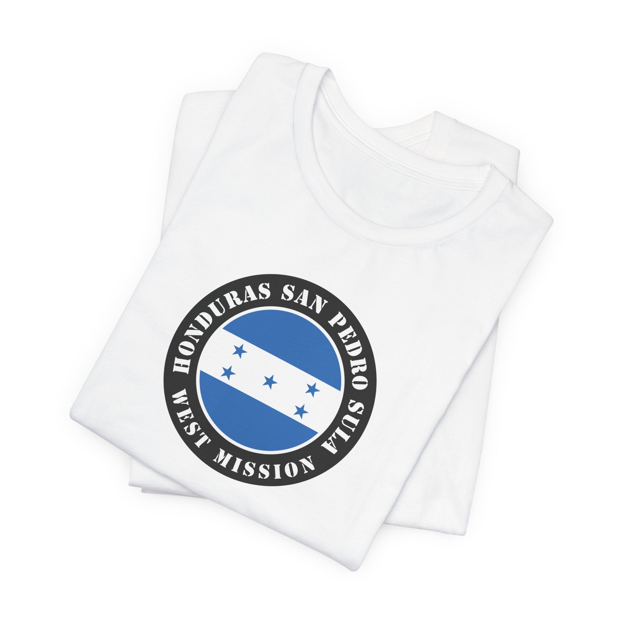 Honduras San Pedro Sula West Mission Flag Logo (Black Border) T-shirt - Mission Wishlist - LDS Missionary Gift Store