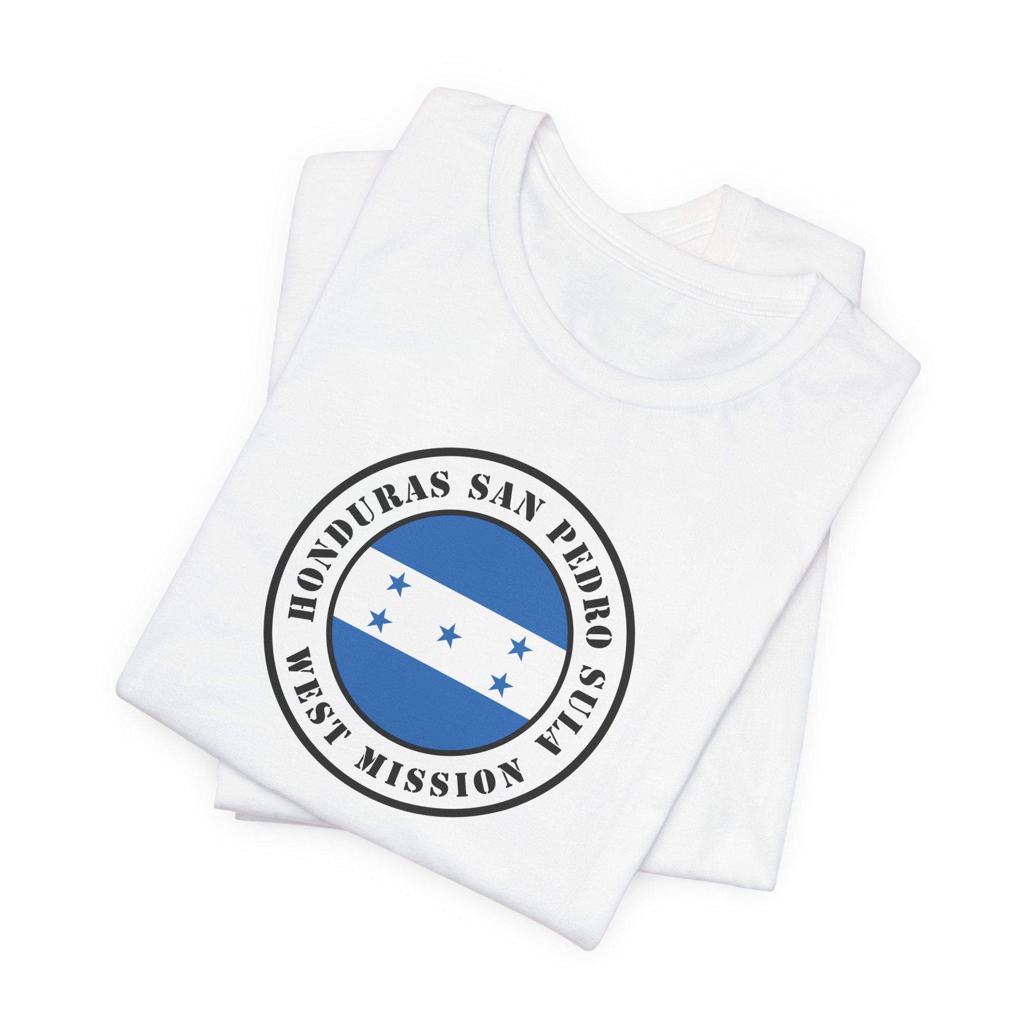 Honduras San Pedro Sula West Mission Flag Logo (White Border) T-shirt - Mission Wishlist - LDS Missionary Gift Store