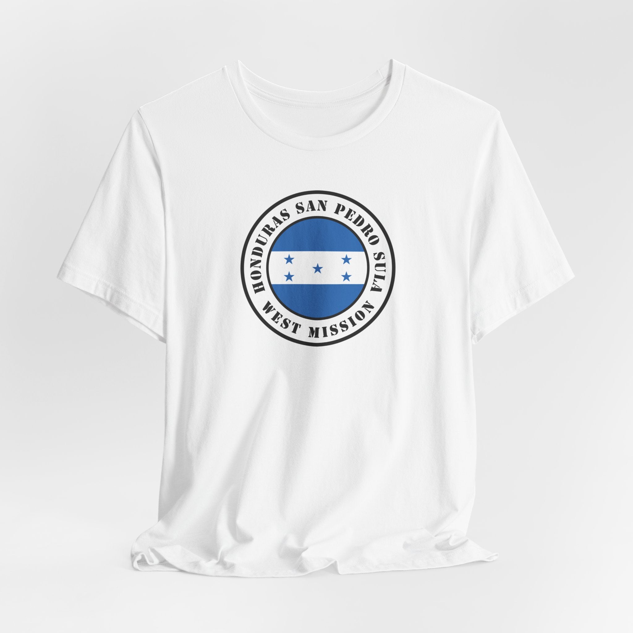 Honduras San Pedro Sula West Mission Flag Logo (White Border) T-shirt - Mission Wishlist - LDS Missionary Gift Store