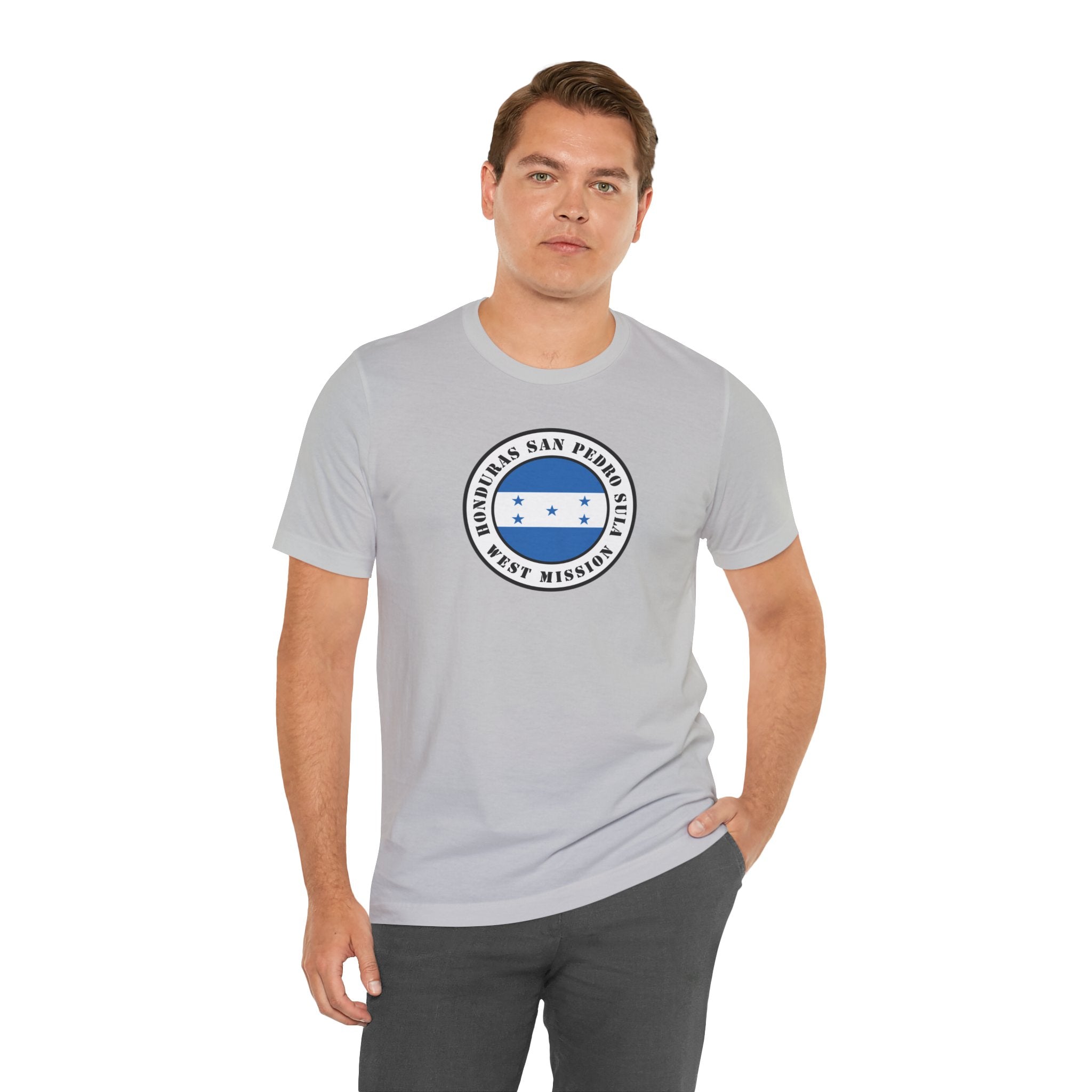 Honduras San Pedro Sula West Mission Flag Logo (White Border) T-shirt - Mission Wishlist - LDS Missionary Gift Store