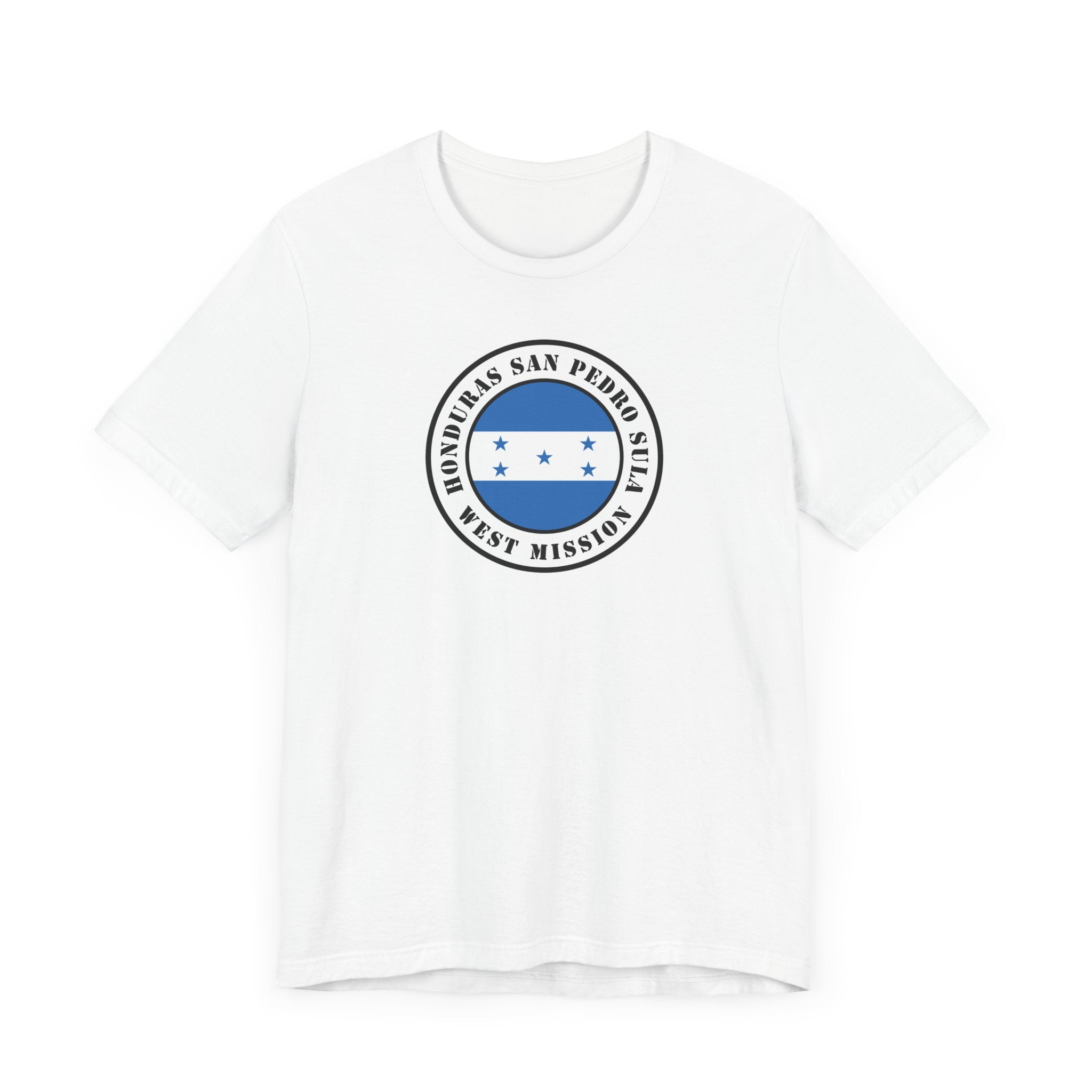 Honduras San Pedro Sula West Mission Flag Logo (White Border) T-shirt - Mission Wishlist - LDS Missionary Gift Store