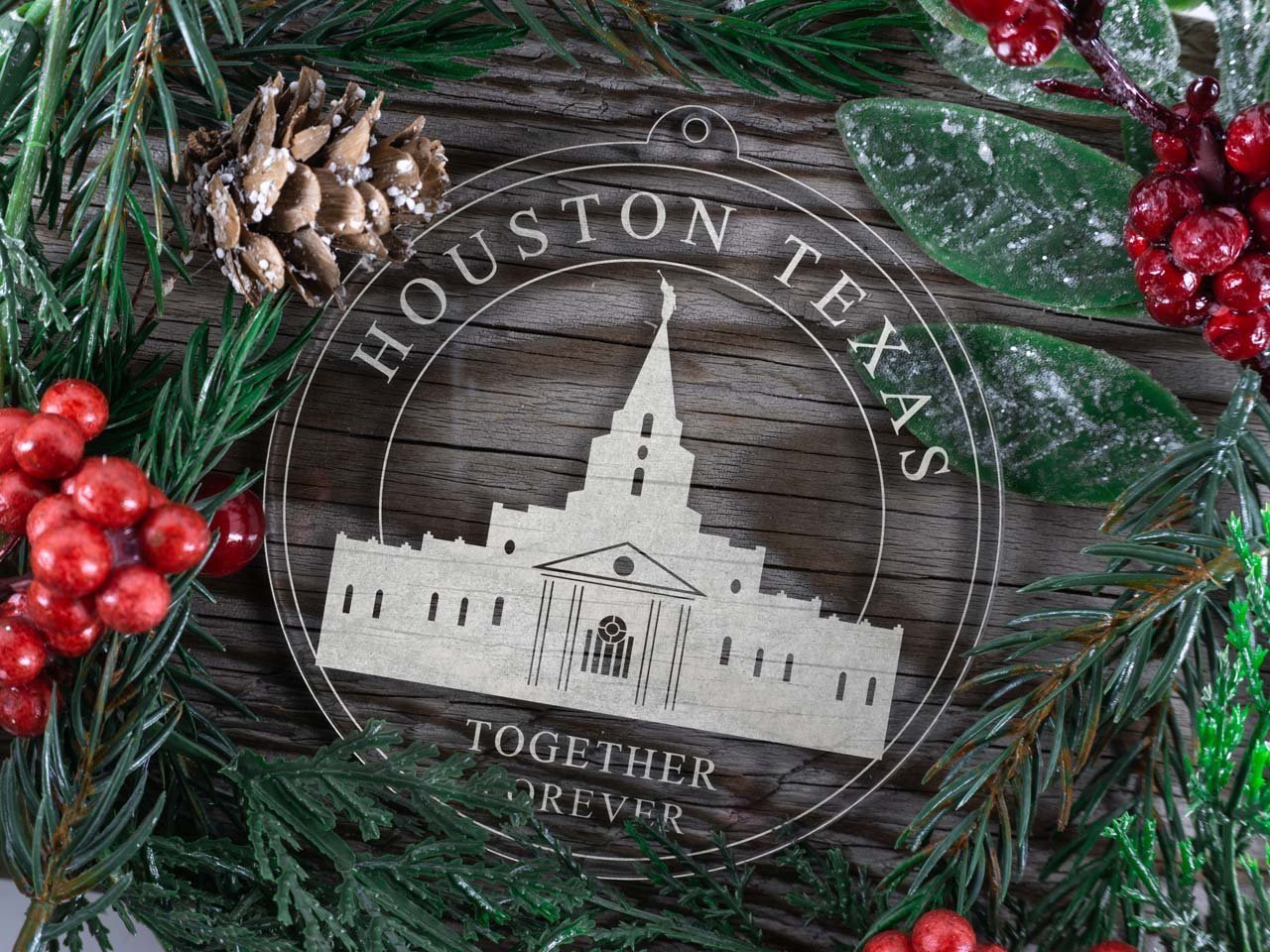 Houston Texas Temple Christmas Ornament - Latter-Day Saint LDS Missionary Gift - Book of Mormon
