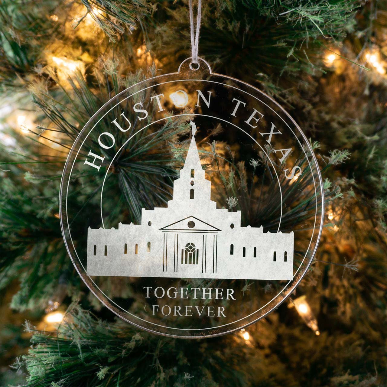 Houston Texas Temple Christmas Ornament - Latter-Day Saint LDS Missionary Gift - Book of Mormon