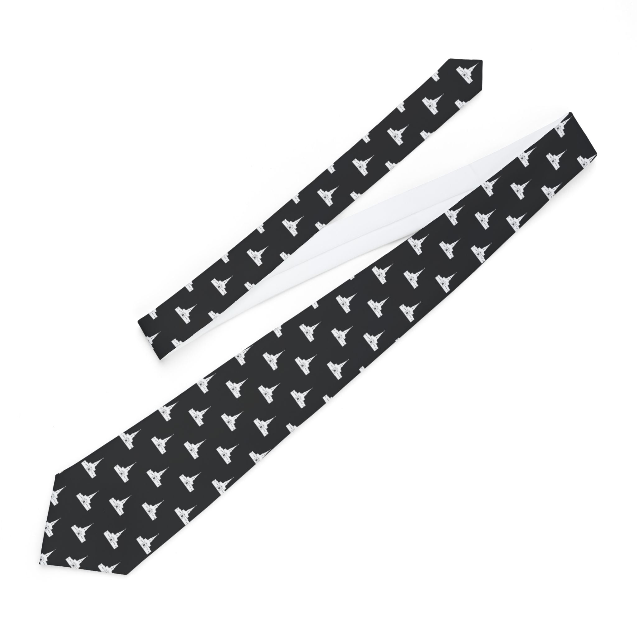 Houston Texas Temple Patterned Neck Tie for Elders (Black) - Mission Wishlist - LDS Missionary Gift Store