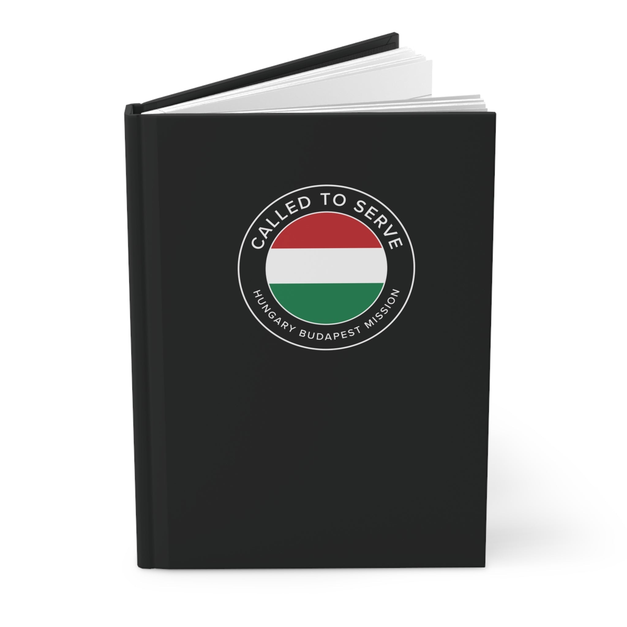 Hungary Budapest Mission Circle Flag Called to Serve Black Hardcover Journal Matte - Latter-Day Saint LDS Missionary Gift - Book of Mormon