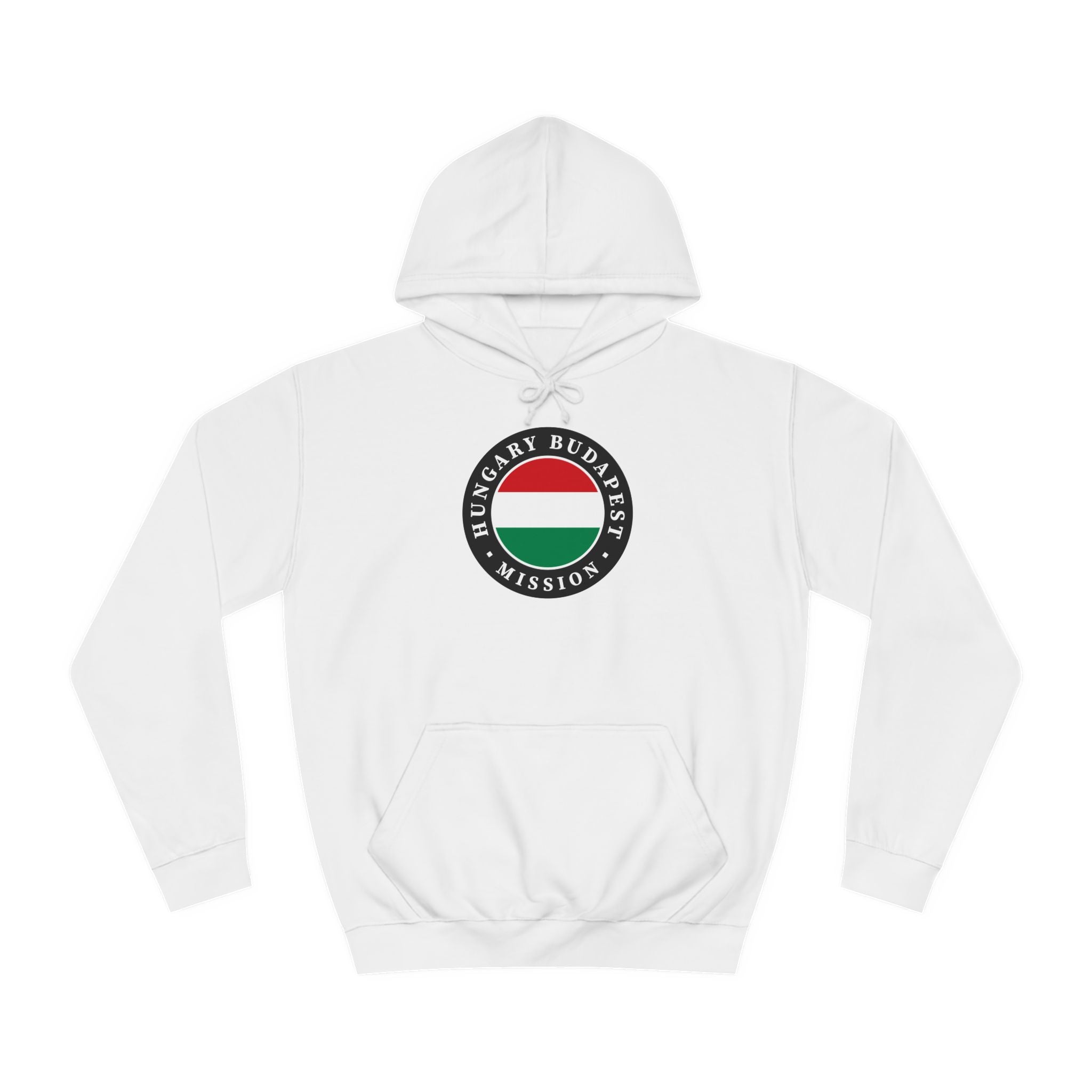 Hungary Budapest Mission Flag Logo (Black Border) College Hoodie - Latter-Day Saint LDS Missionary Gift - Book of Mormon