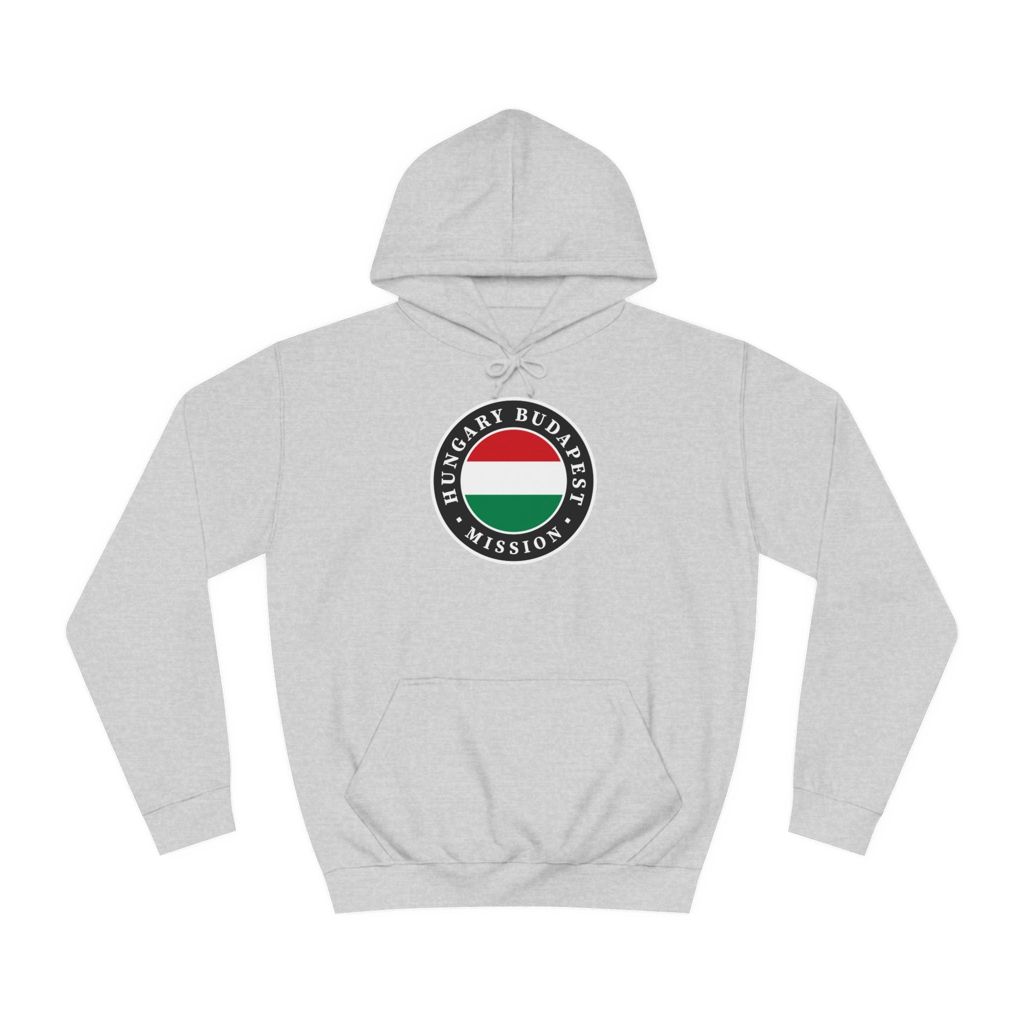 Hungary Budapest Mission Flag Logo (Black Border) College Hoodie - Latter-Day Saint LDS Missionary Gift - Book of Mormon