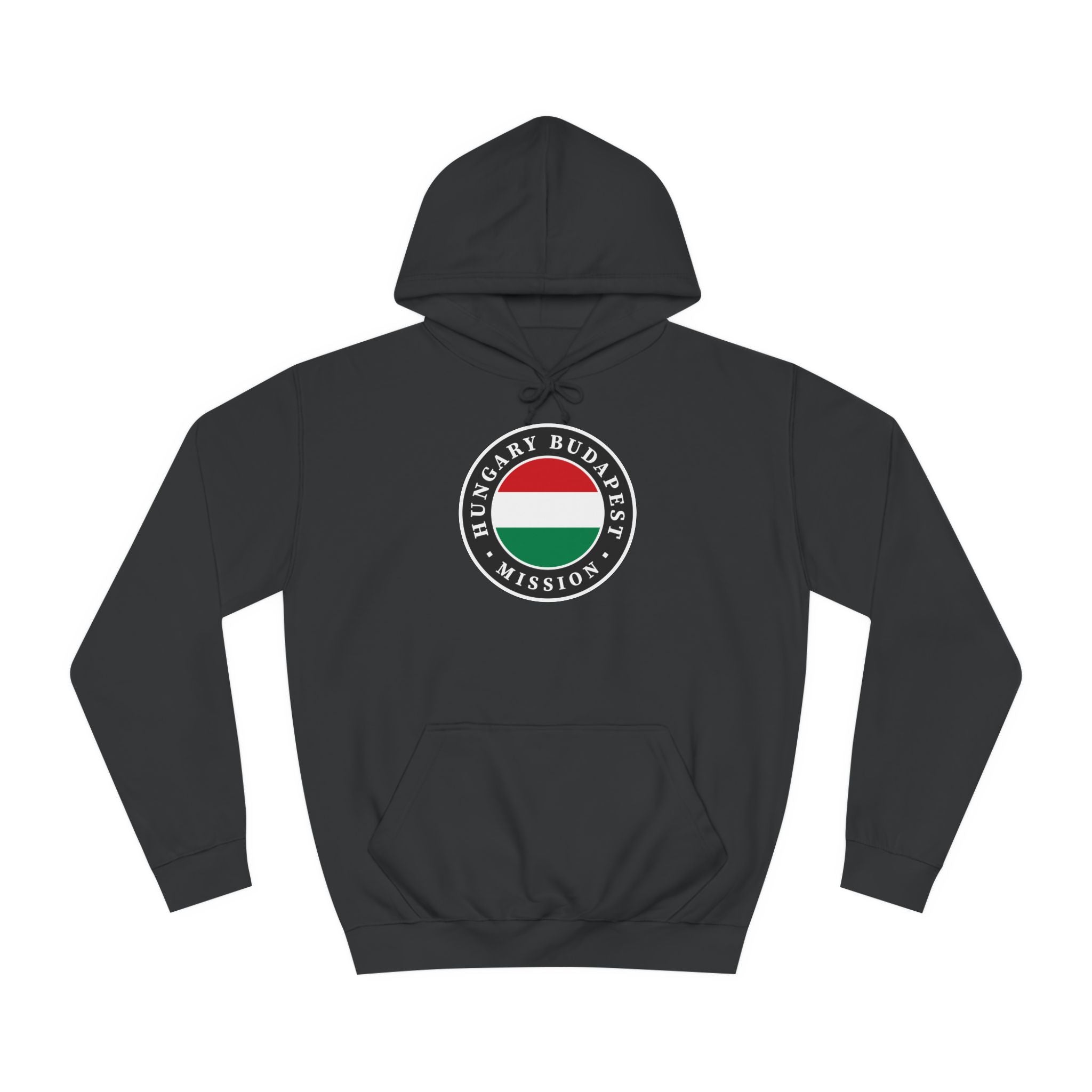 Hungary Budapest Mission Flag Logo (Black Border) College Hoodie - Latter-Day Saint LDS Missionary Gift - Book of Mormon