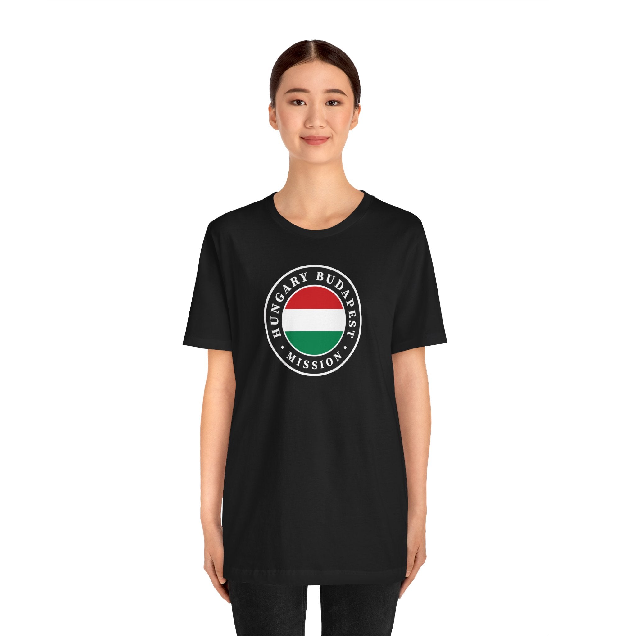 Hungary Budapest Mission Flag Logo (Black Border) T-shirt - Mission Wishlist - LDS Missionary Gift Store