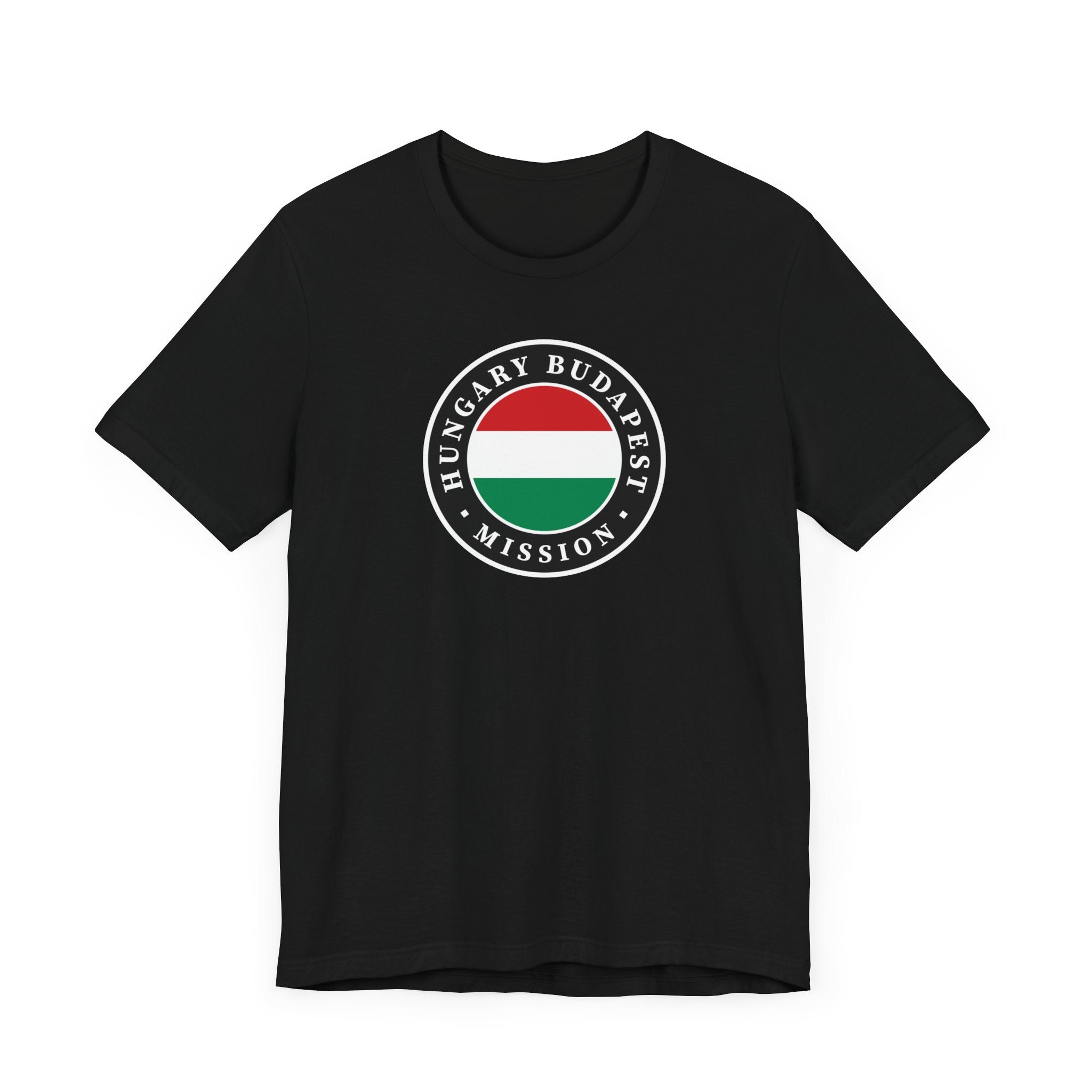 Hungary Budapest Mission Flag Logo (Black Border) T-shirt - Mission Wishlist - LDS Missionary Gift Store