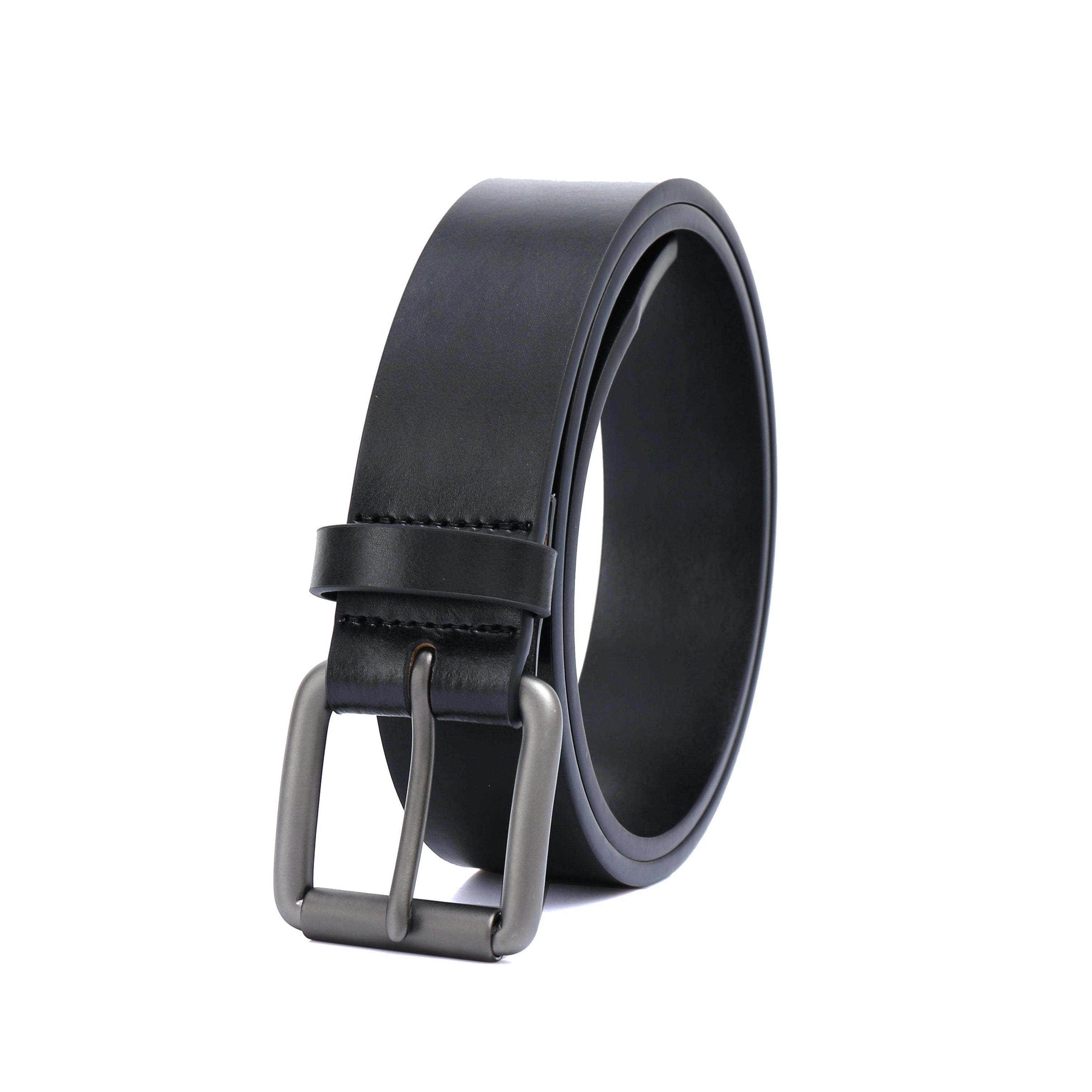 Casual belt w/ Roller buckle in Gunmetal