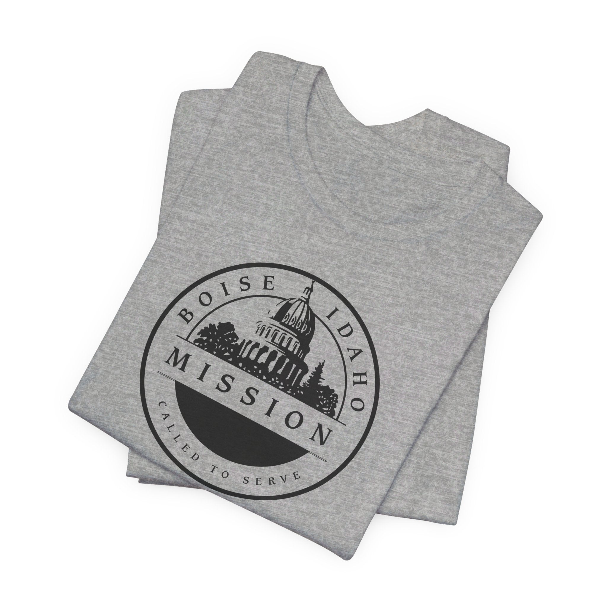 Idaho Boise Mission Circular Monochrome Logo T-Shirt - Latter-Day Saint LDS Missionary Gift - Book of Mormon