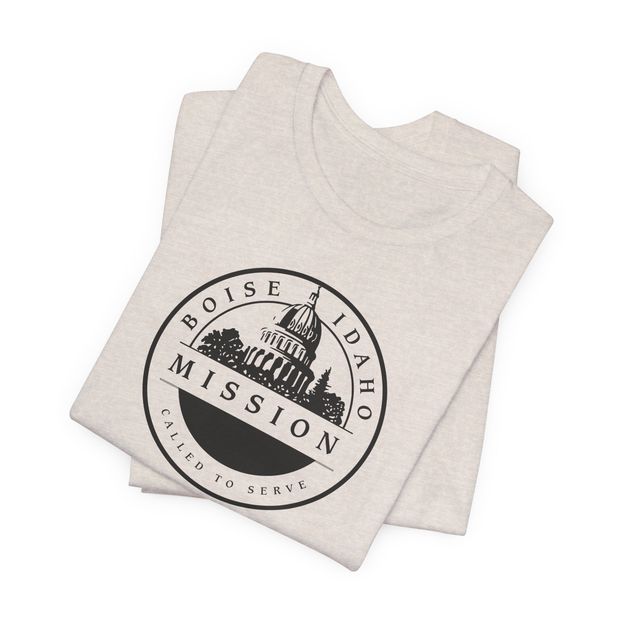 Idaho Boise Mission Circular Monochrome Logo T-Shirt - Latter-Day Saint LDS Missionary Gift - Book of Mormon