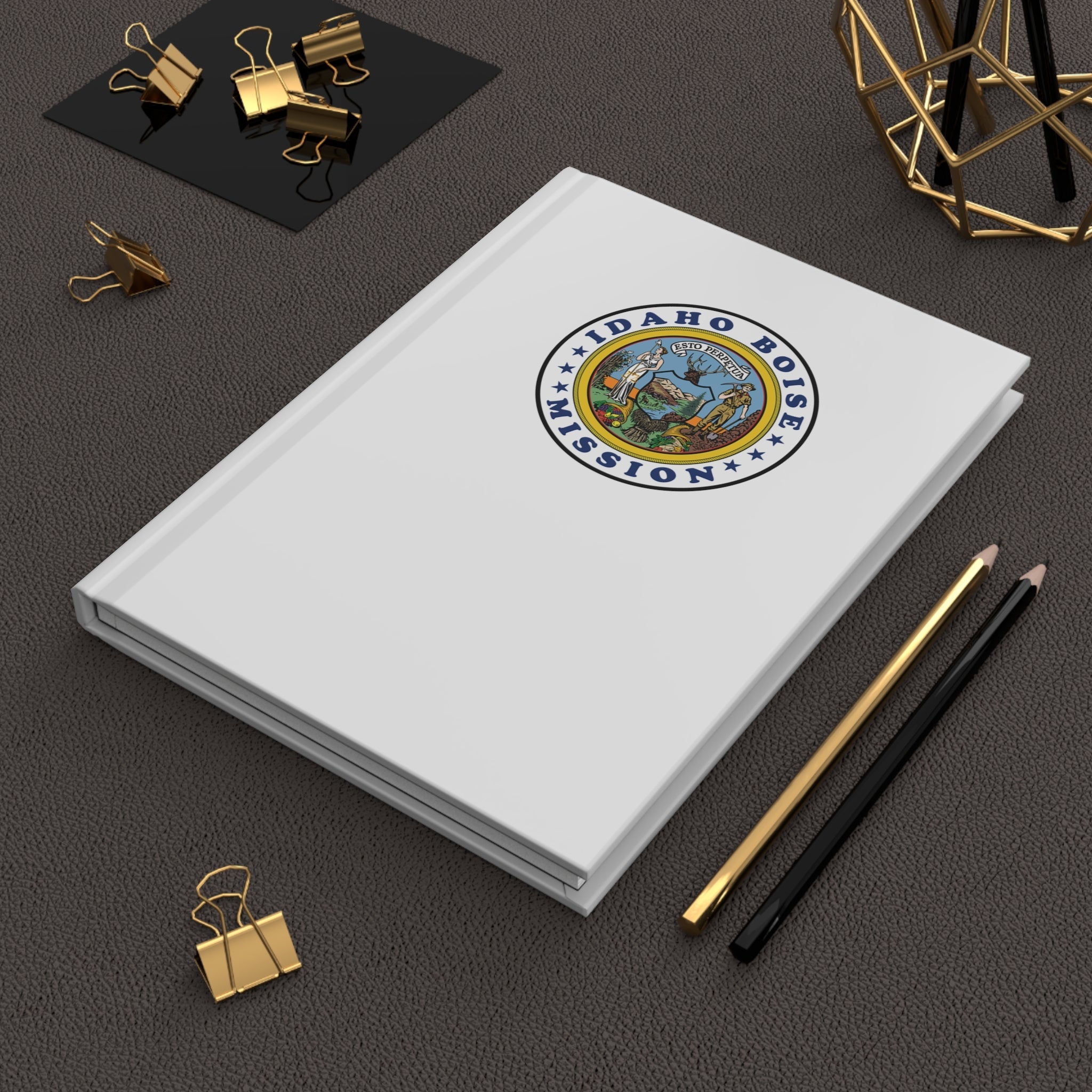 Idaho Boise Mission Logo Design White Hardcover Journal Matte - Latter-Day Saint LDS Missionary Gift - Book of Mormon