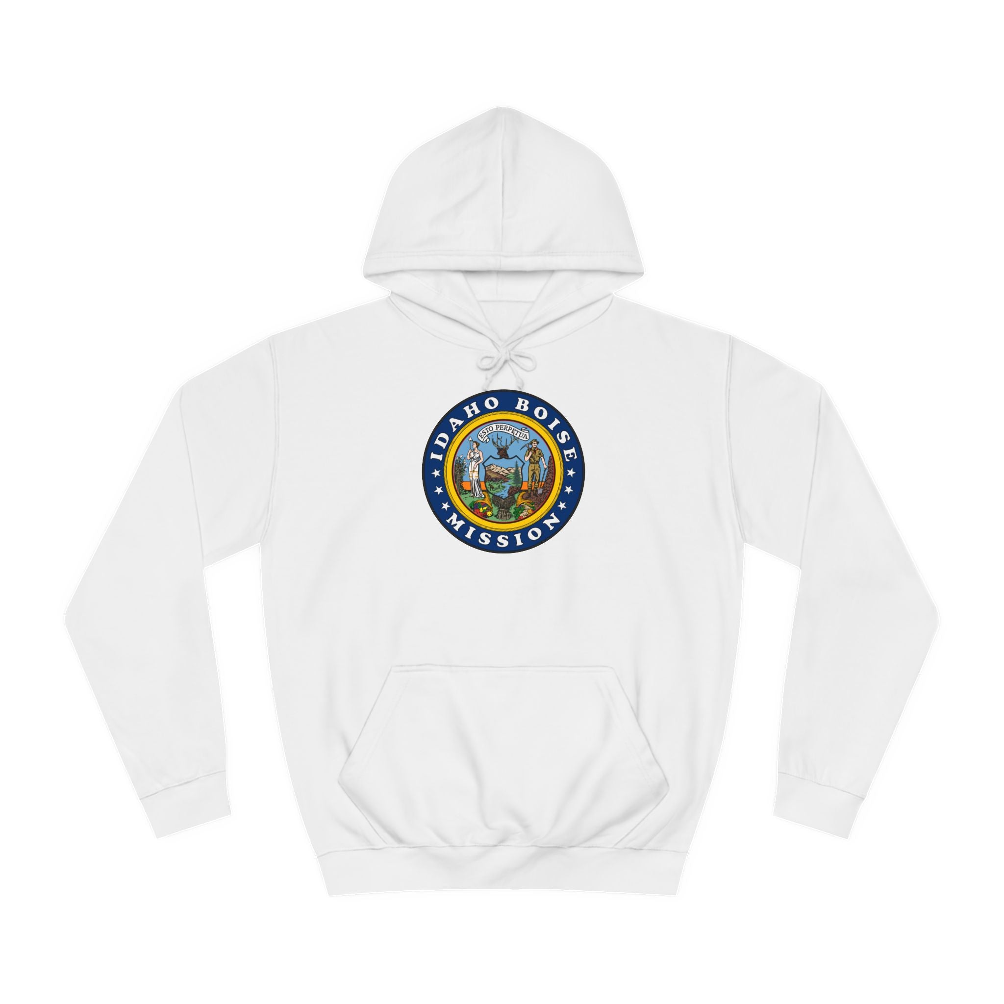 Idaho Boise Mission State Flag Logo (Black Border) College Hoodie - Mission Wishlist - LDS Missionary Gift Store