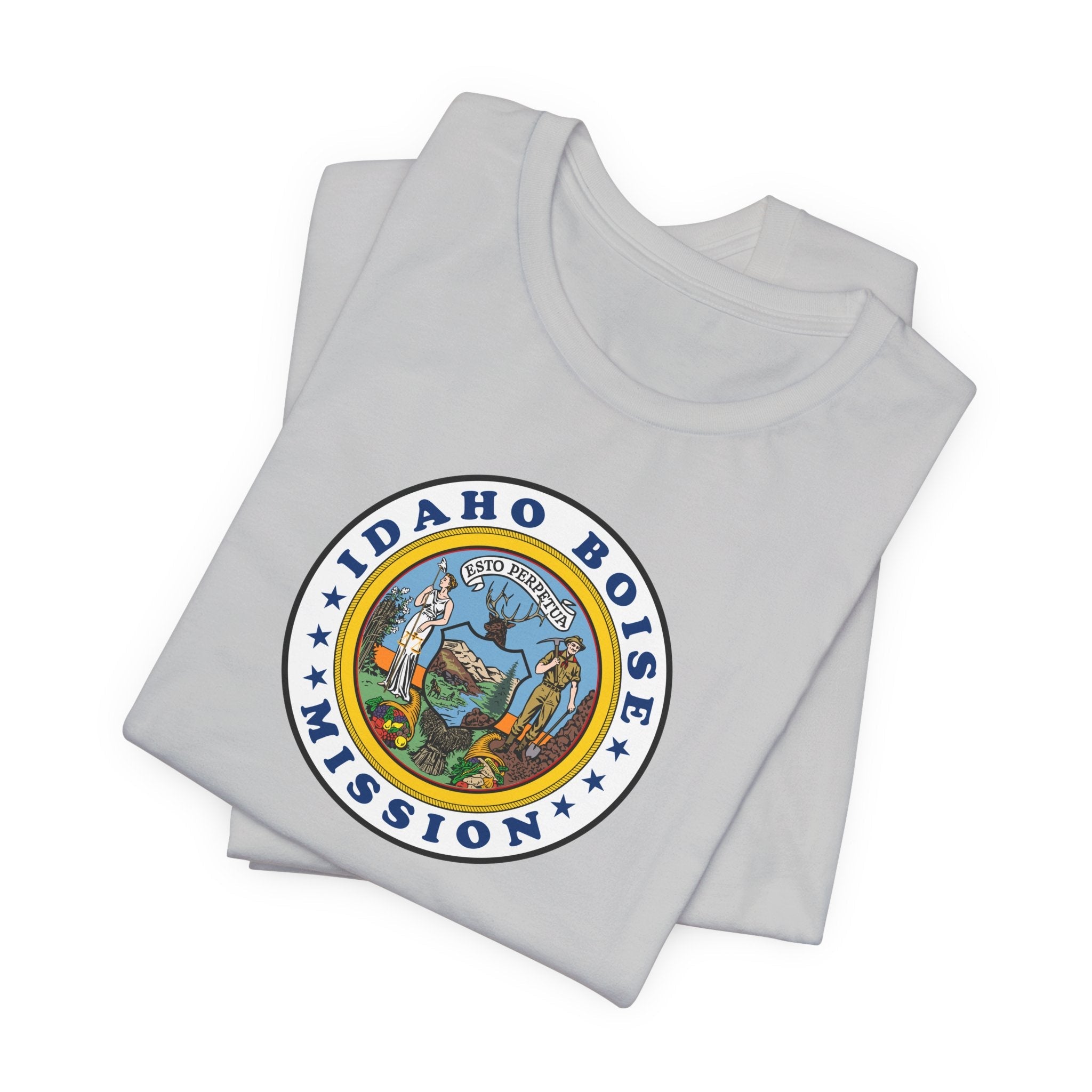 Idaho Boise Mission State Flag Logo (White Border) T-shirt - Mission Wishlist - LDS Missionary Gift Store