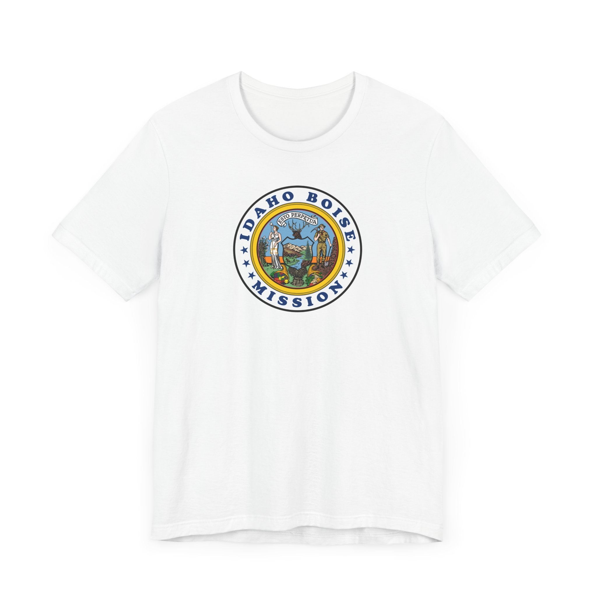 Idaho Boise Mission State Flag Logo (White Border) T-shirt - Mission Wishlist - LDS Missionary Gift Store