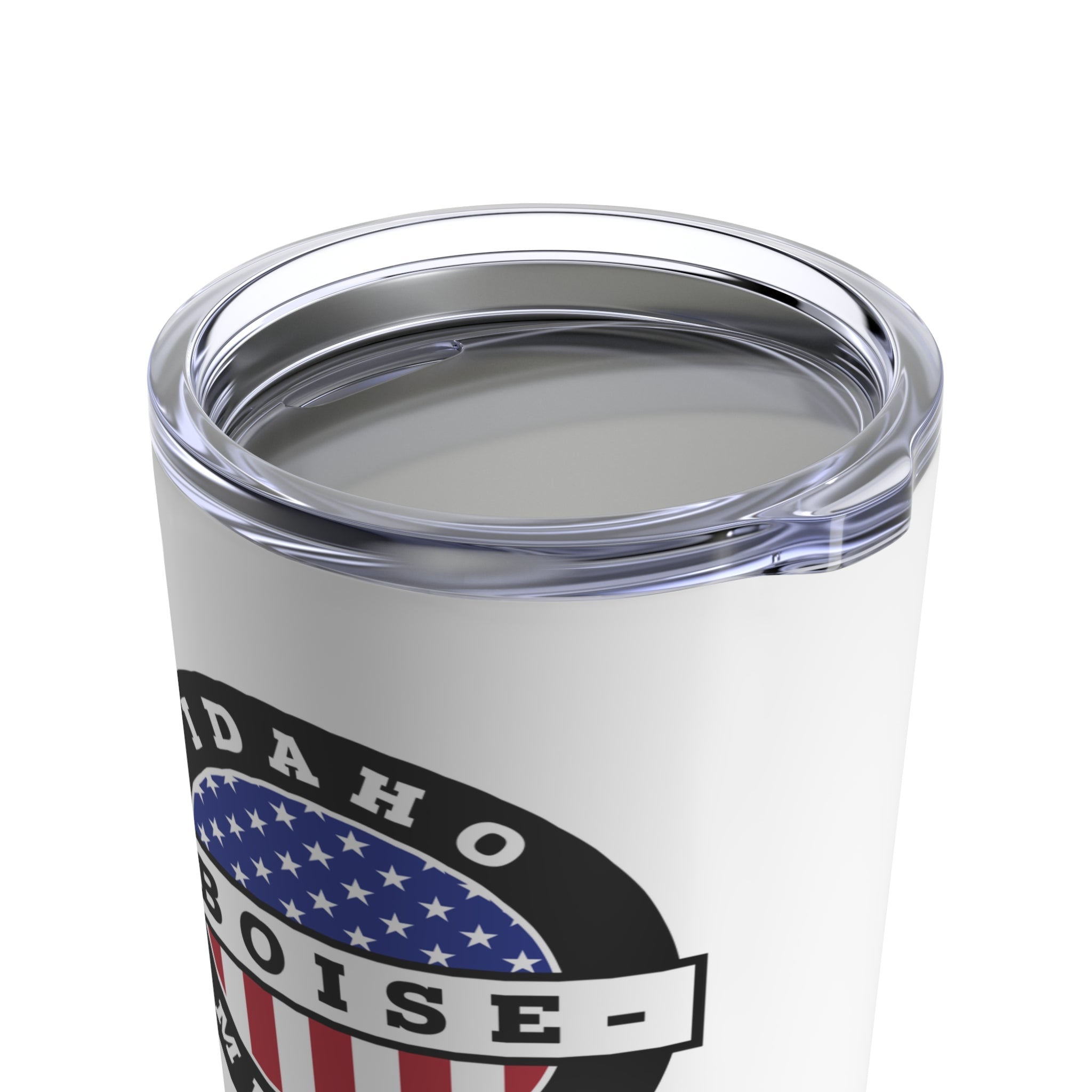 Idaho Boise Mission USA Flag Logo Tumbler 20oz White - Latter-Day Saint LDS Missionary Gift - Book of Mormon