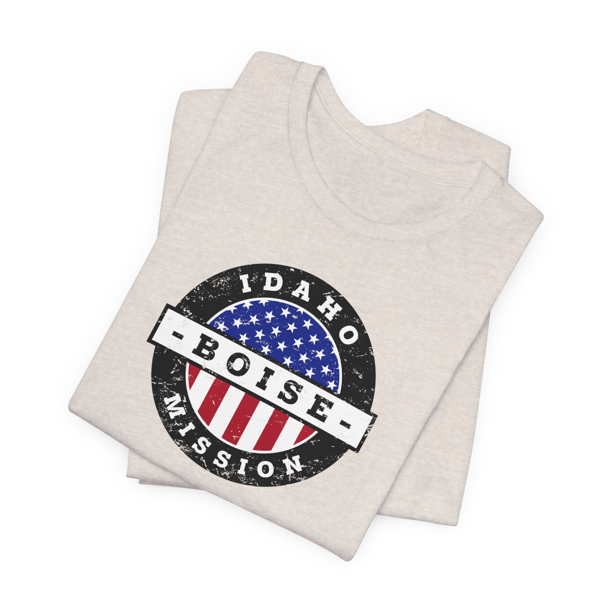 Idaho Boise Mission Vintage Circular USA Flag T-Shirt - Mission Wishlist - LDS Missionary Gift Store