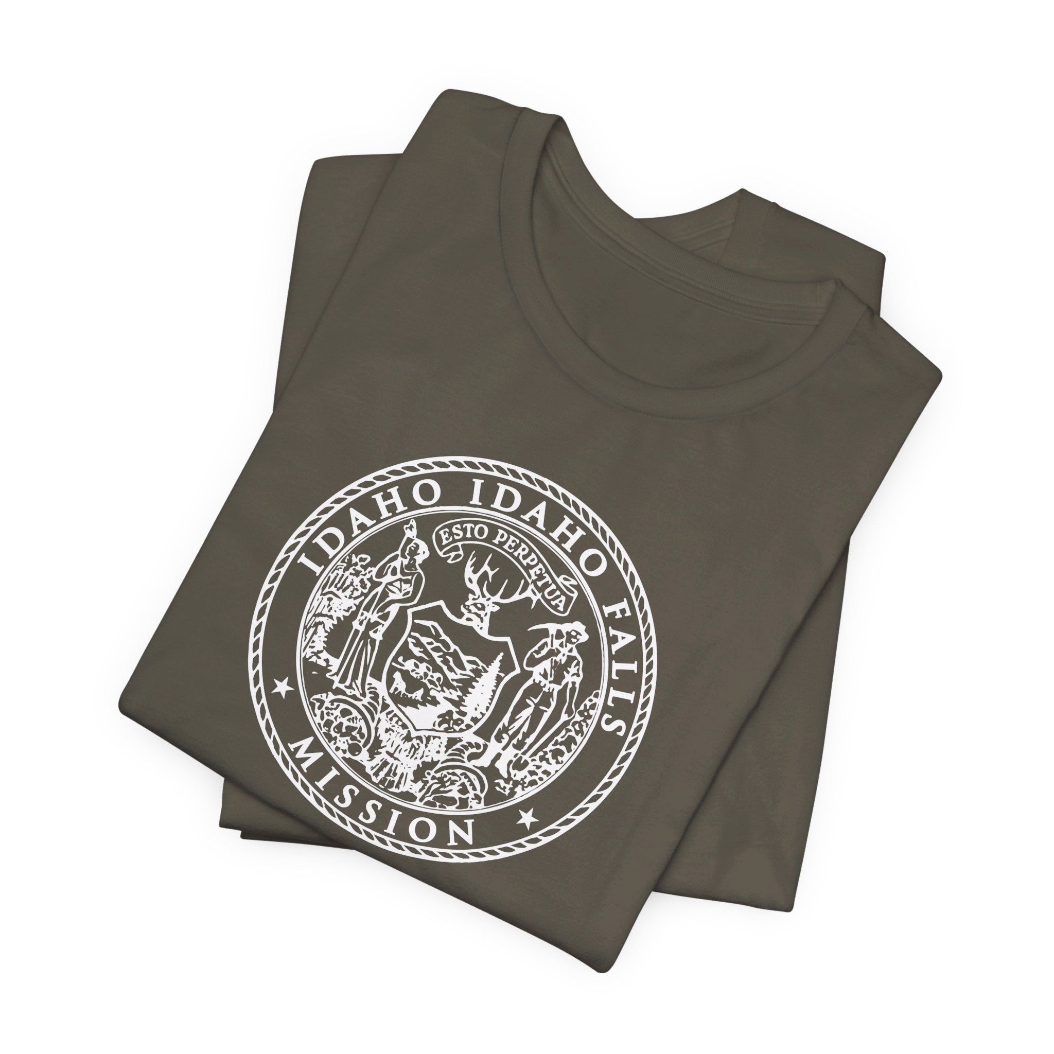 Idaho Idaho Falls Mission Circular Monochrome Logo T-Shirt - Mission Wishlist - LDS Missionary Gift Store