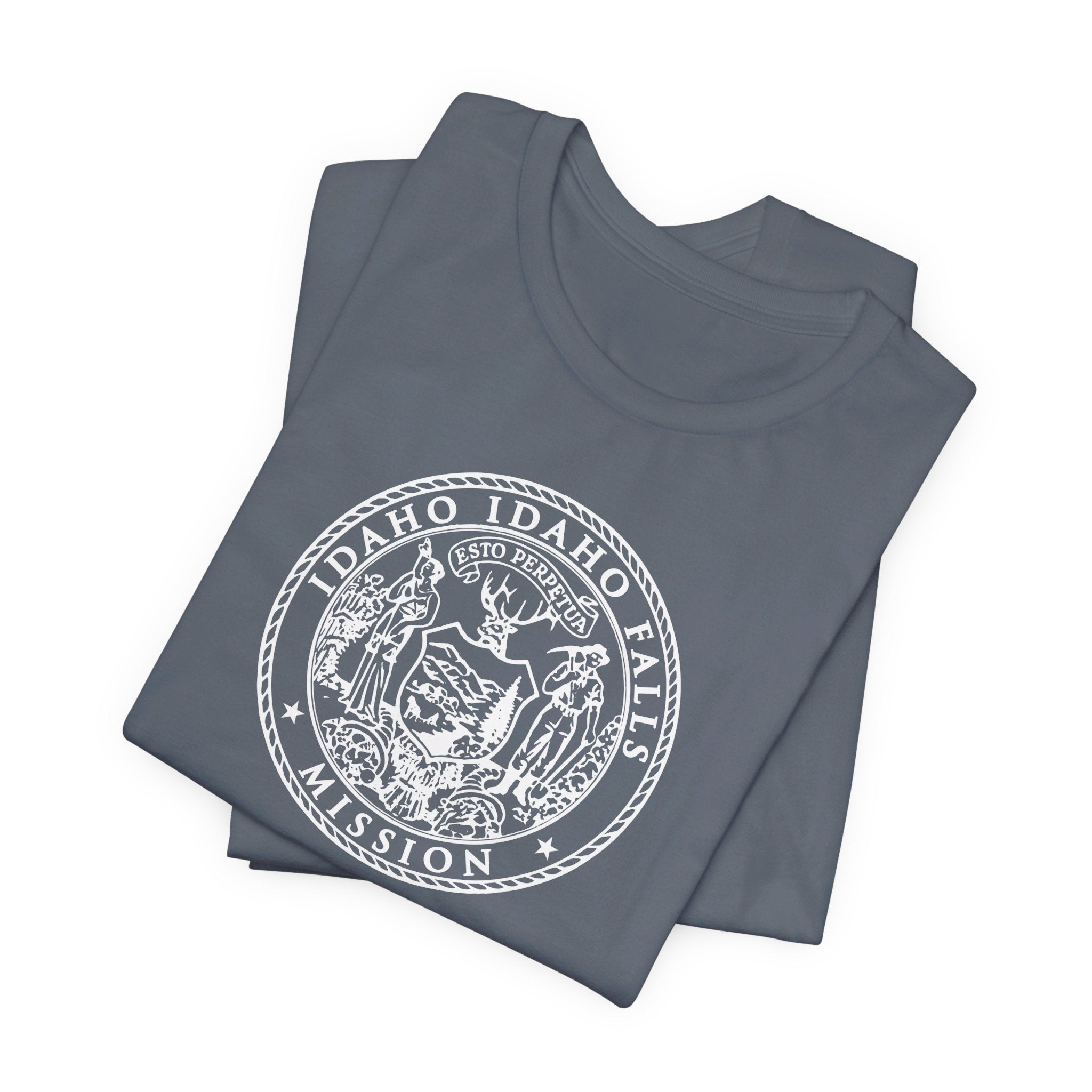 Idaho Idaho Falls Mission Circular Monochrome Logo T-Shirt - Mission Wishlist - LDS Missionary Gift Store