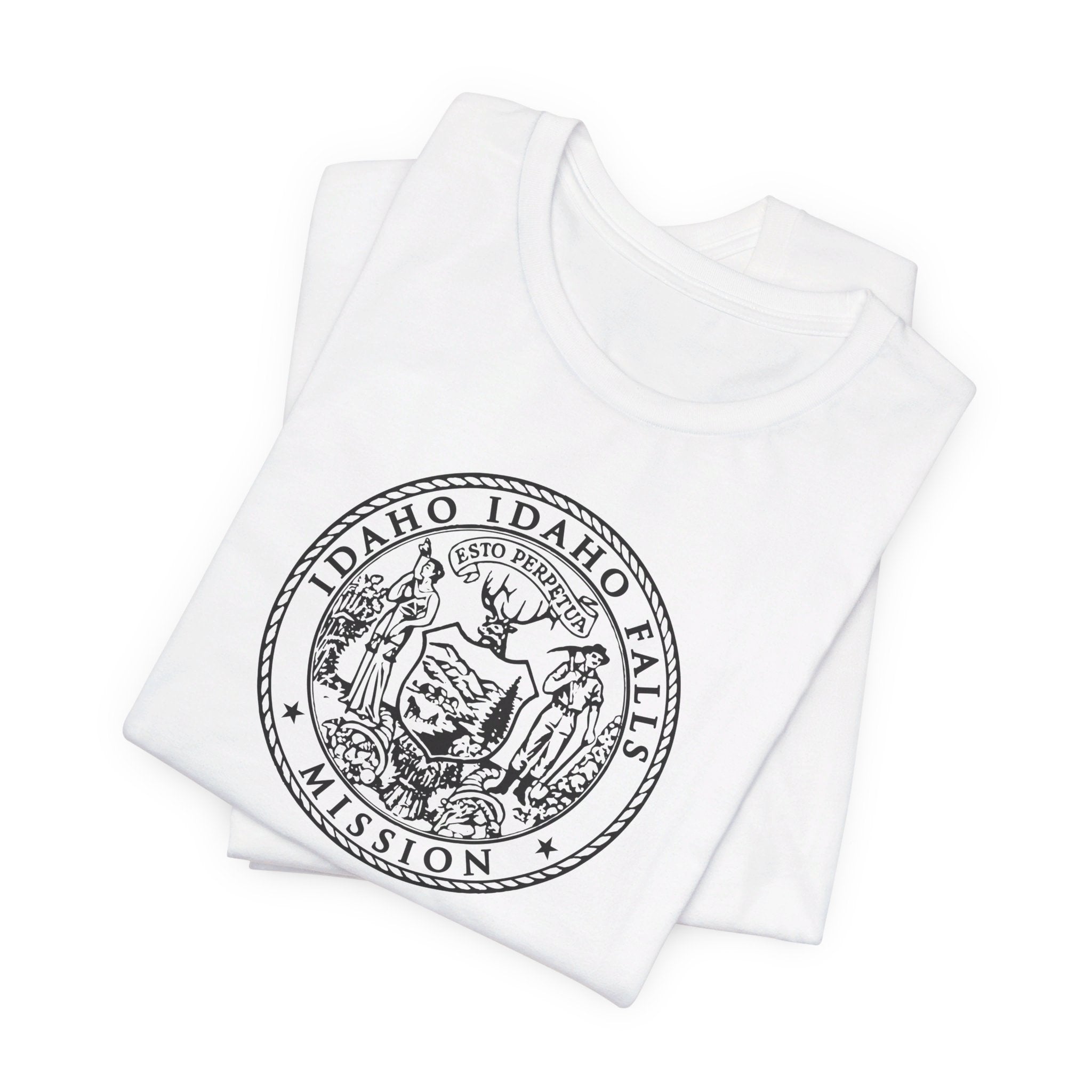 Idaho Idaho Falls Mission Circular Monochrome Logo T-Shirt - Mission Wishlist - LDS Missionary Gift Store