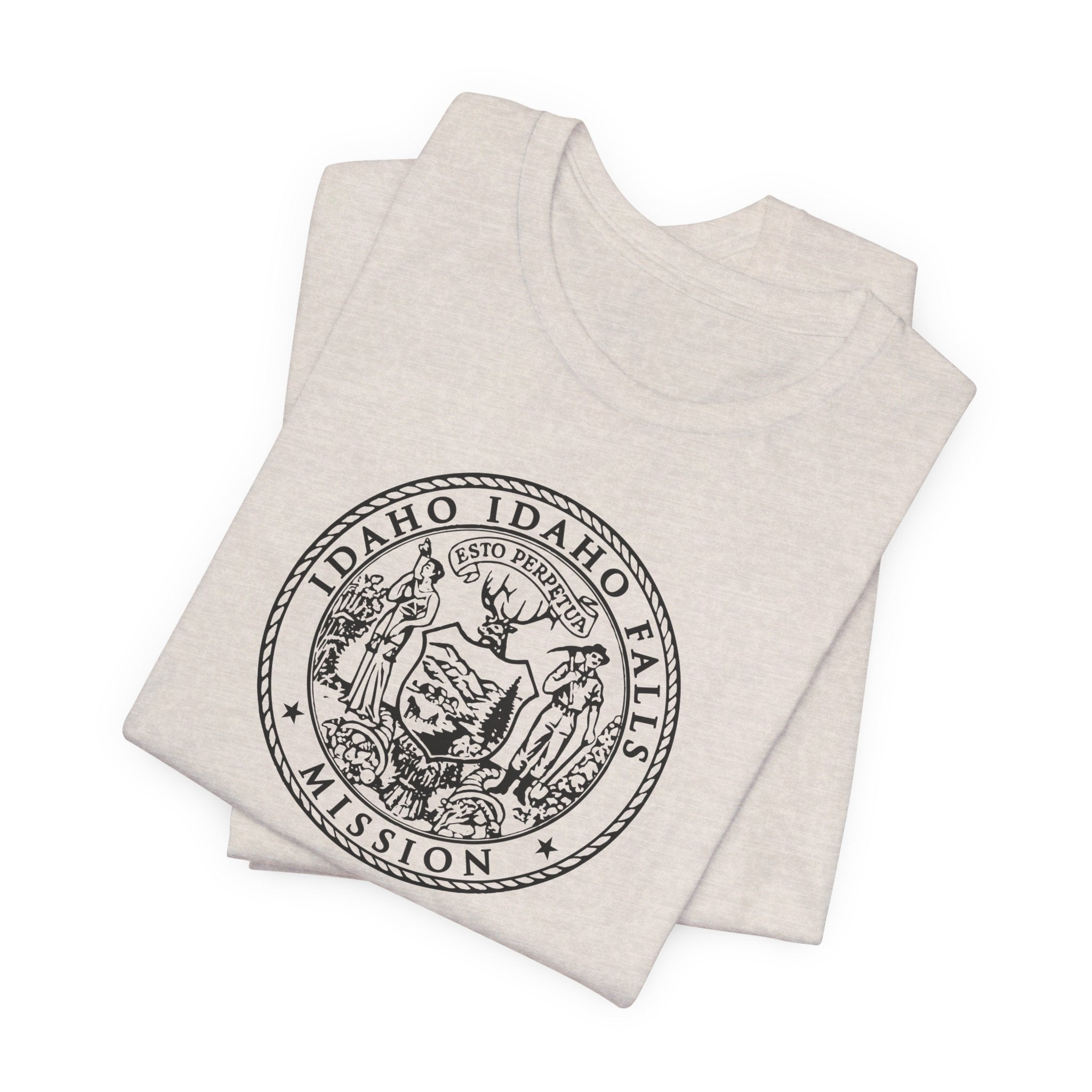 Idaho Idaho Falls Mission Circular Monochrome Logo T-Shirt - Mission Wishlist - LDS Missionary Gift Store