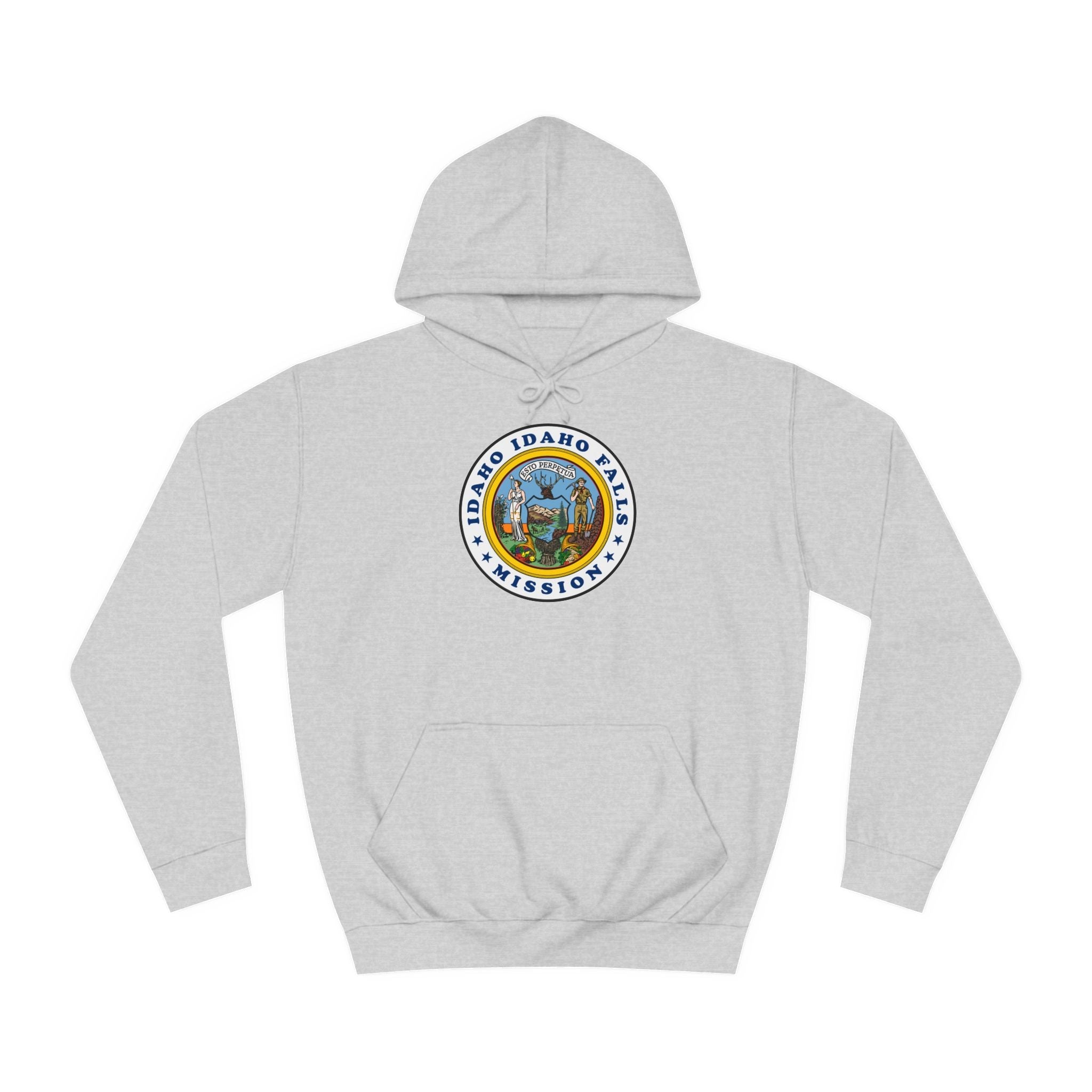 Idaho Idaho Falls Mission State Flag Logo (White Border) College Hoodie - Mission Wishlist - LDS Missionary Gift Store