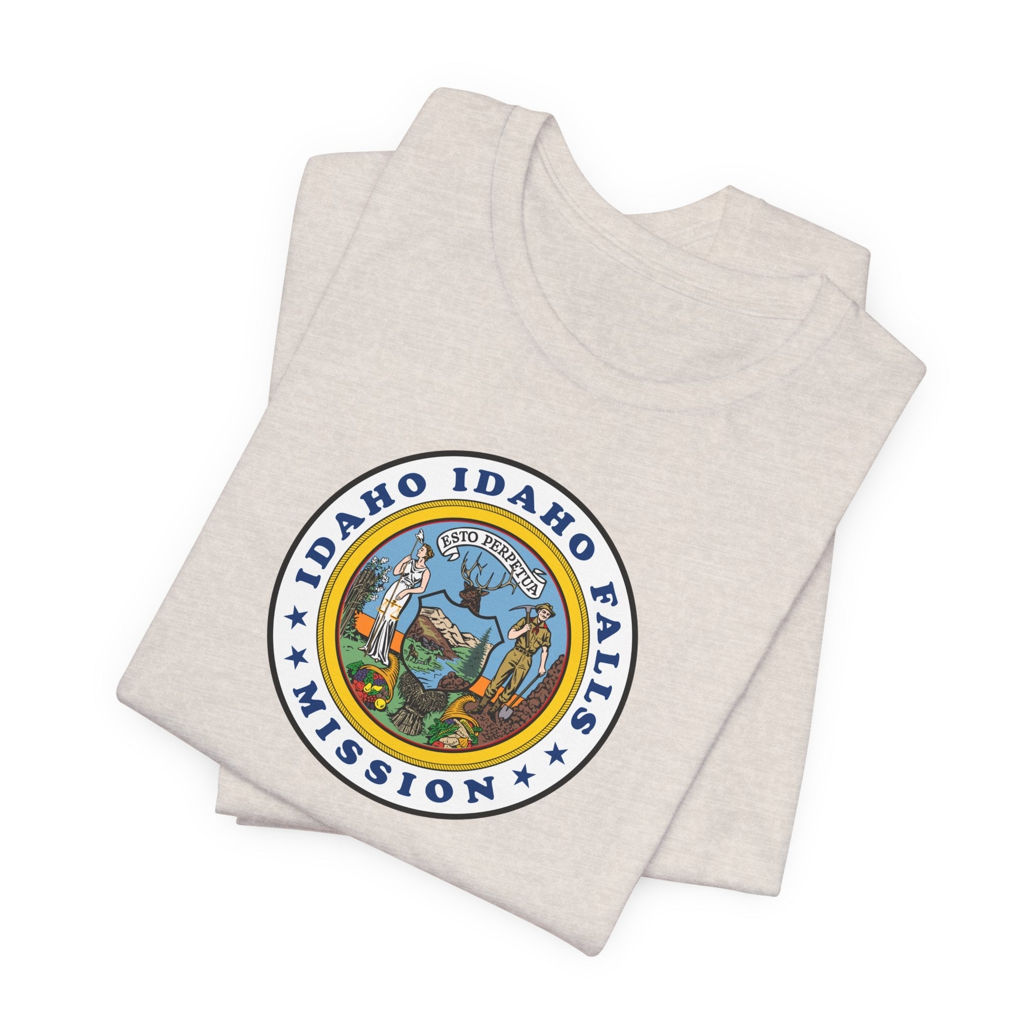 Idaho Idaho Falls Mission State Flag Logo (White Border) T-shirt - Mission Wishlist - LDS Missionary Gift Store