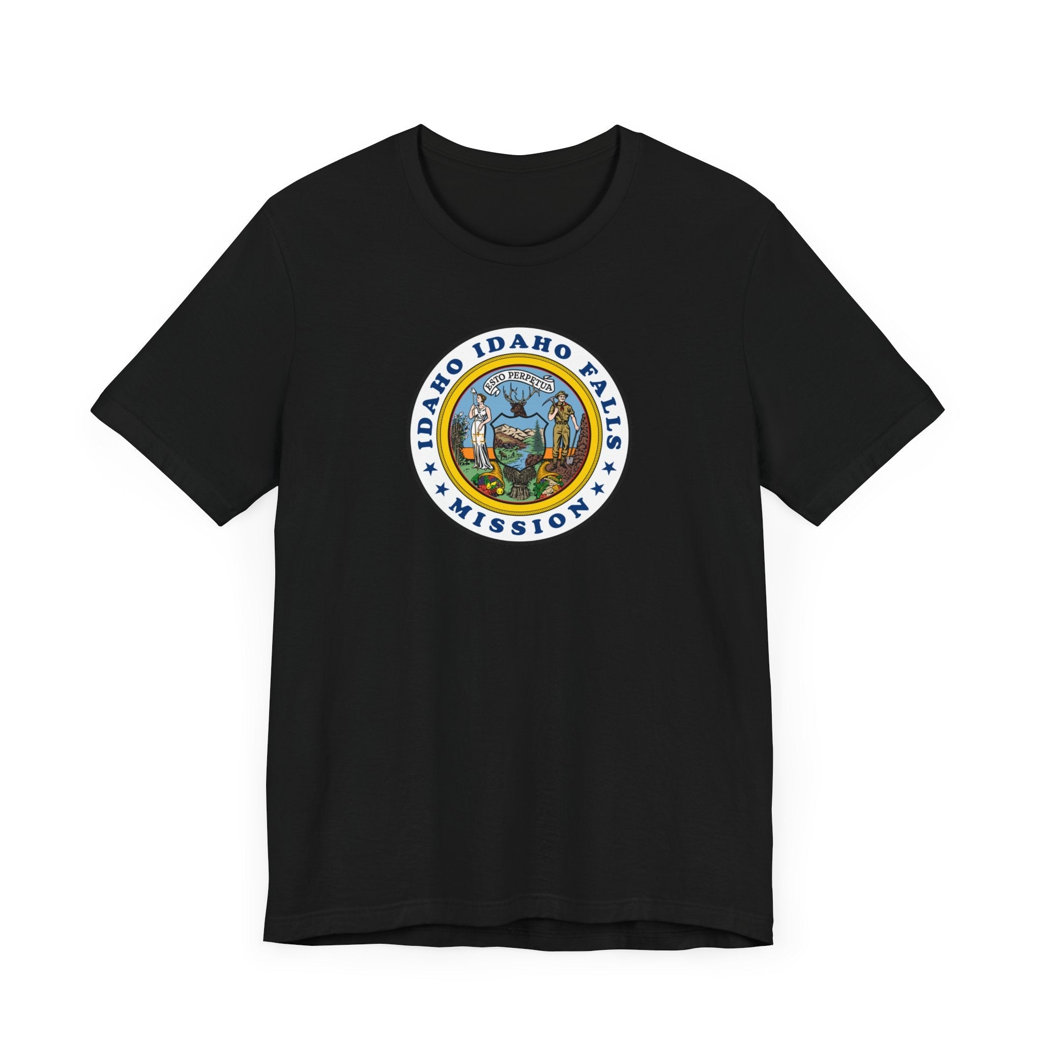 Idaho Idaho Falls Mission State Flag Logo (White Border) T-shirt - Mission Wishlist - LDS Missionary Gift Store