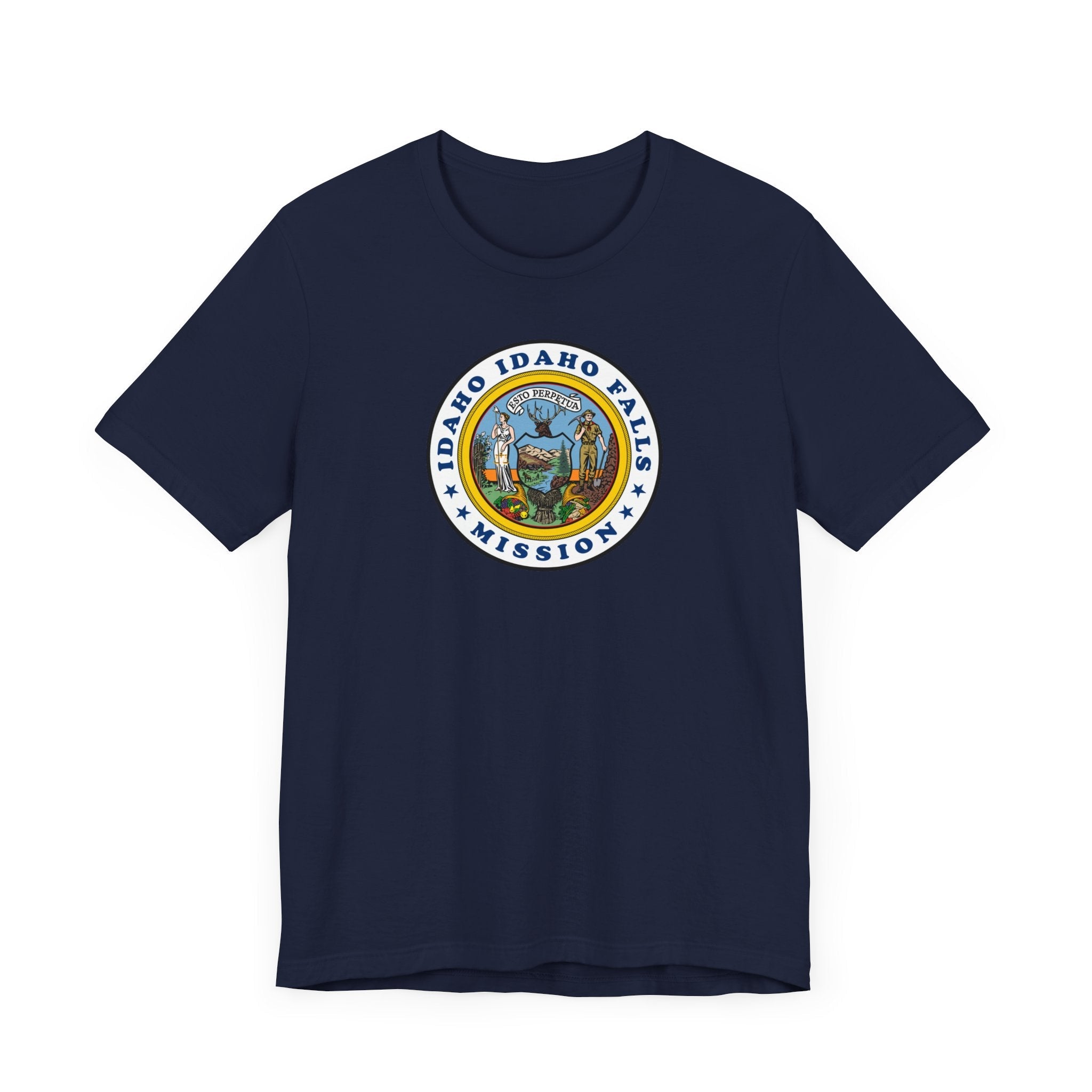 Idaho Idaho Falls Mission State Flag Logo (White Border) T-shirt - Mission Wishlist - LDS Missionary Gift Store
