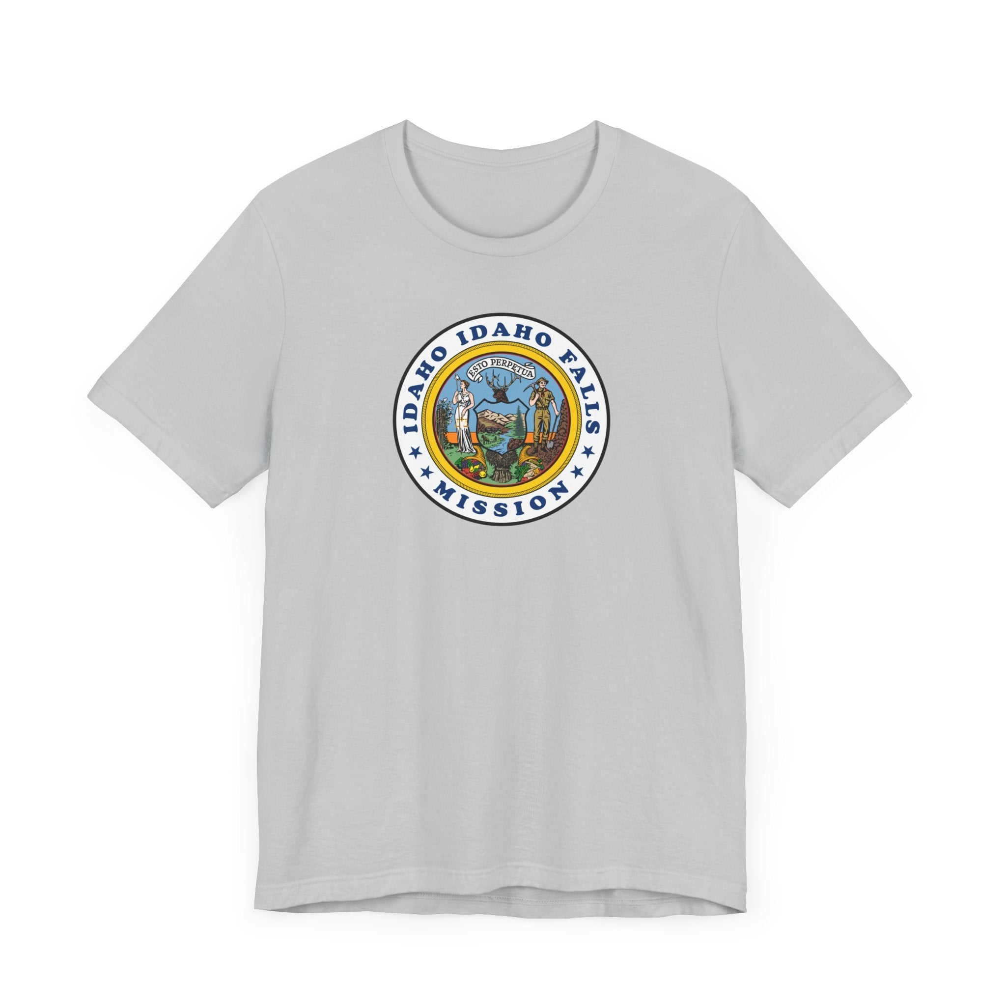 Idaho Idaho Falls Mission State Flag Logo (White Border) T-shirt - Mission Wishlist - LDS Missionary Gift Store