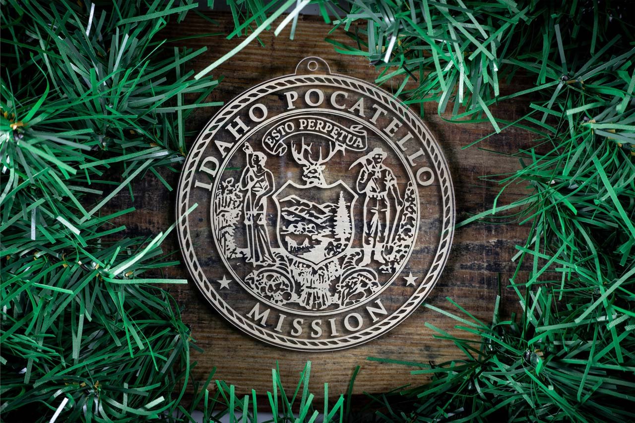 Idaho Pocatello Mission Christmas Ornament - Latter-Day Saint LDS Missionary Gift - Book of Mormon